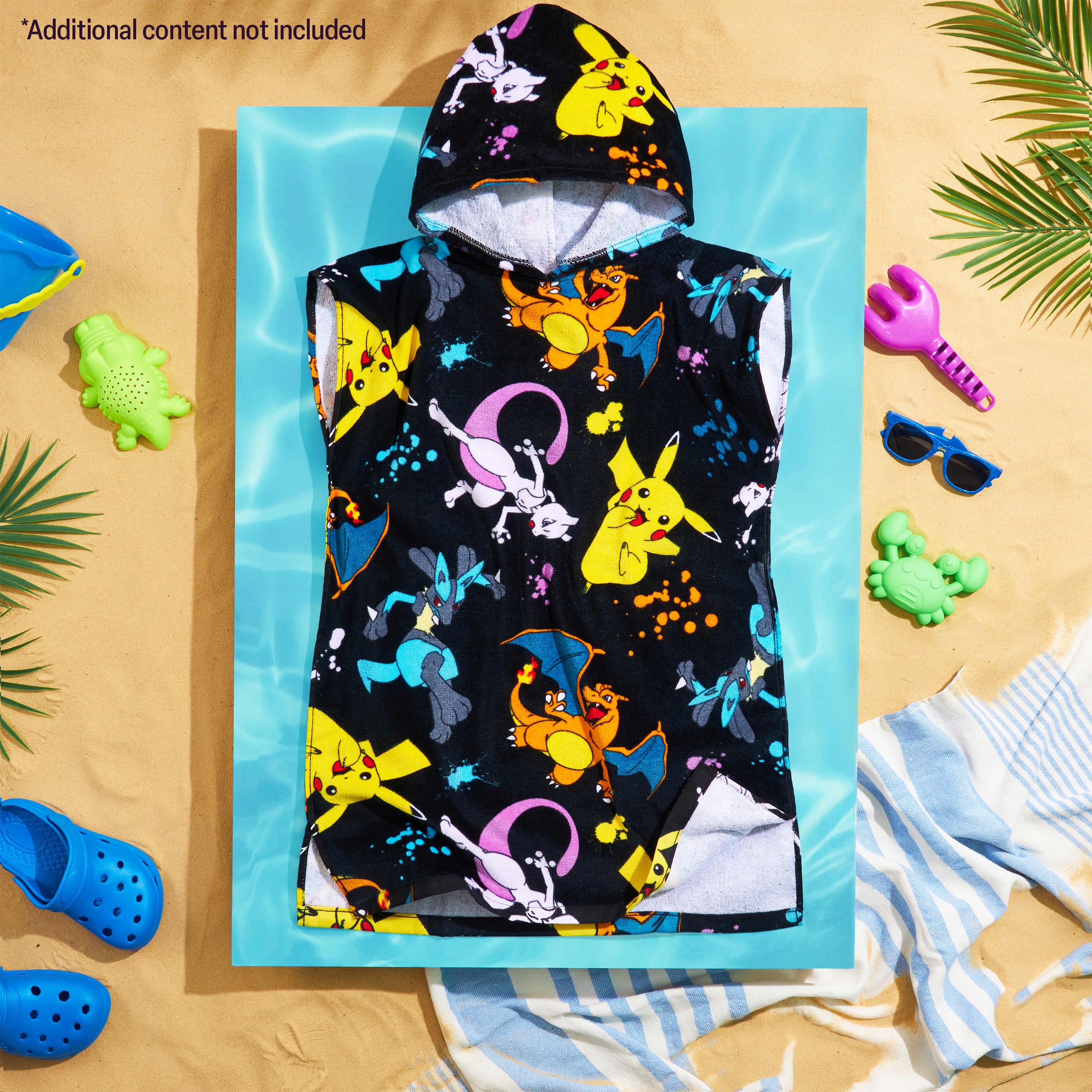 pokemon-poncho-serviette-capuche-enfant-10-13-ans-noir-multi image 5