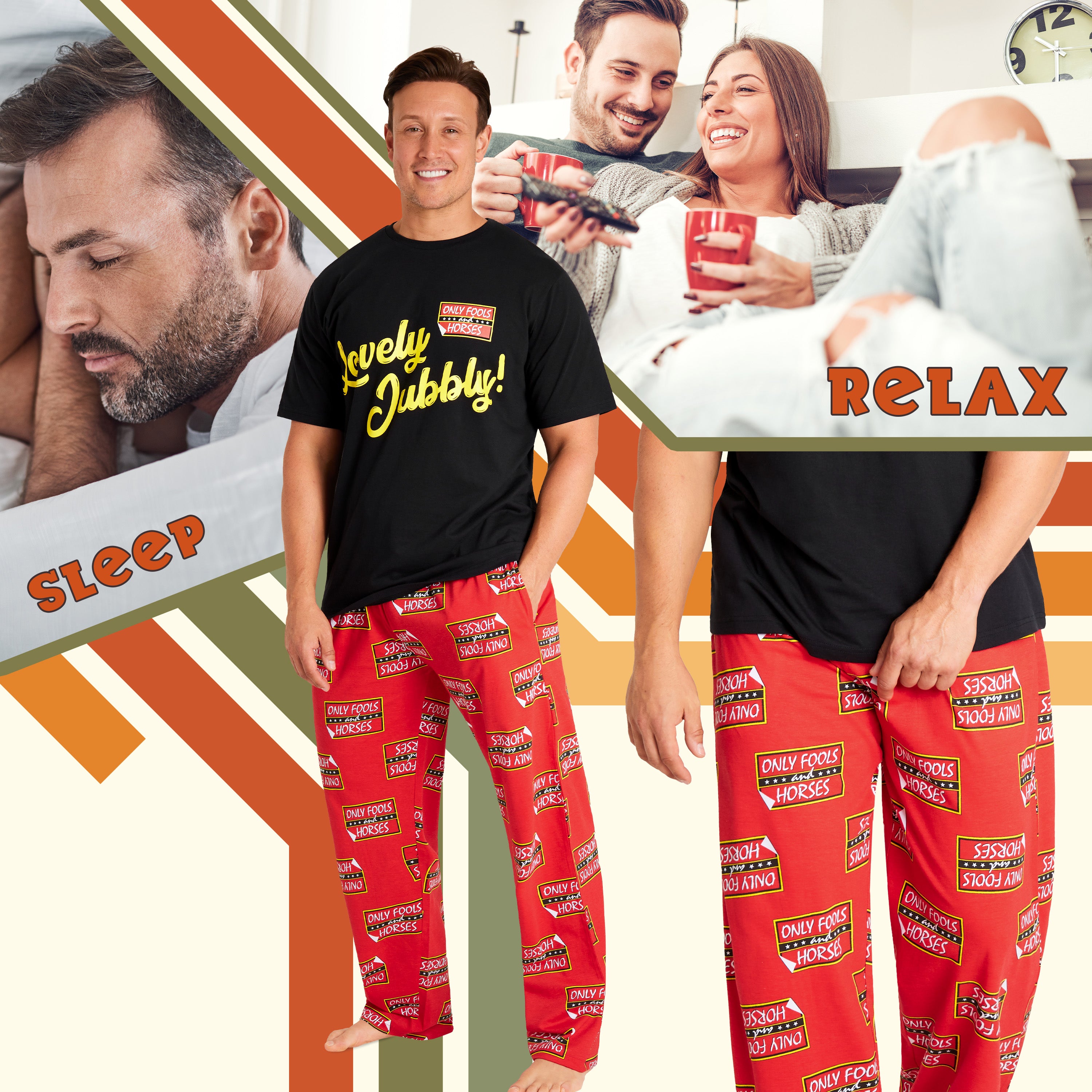only-fools-and-horses-pyjama-homme-coton-t-shirt-pantalon-taille-l image 4
