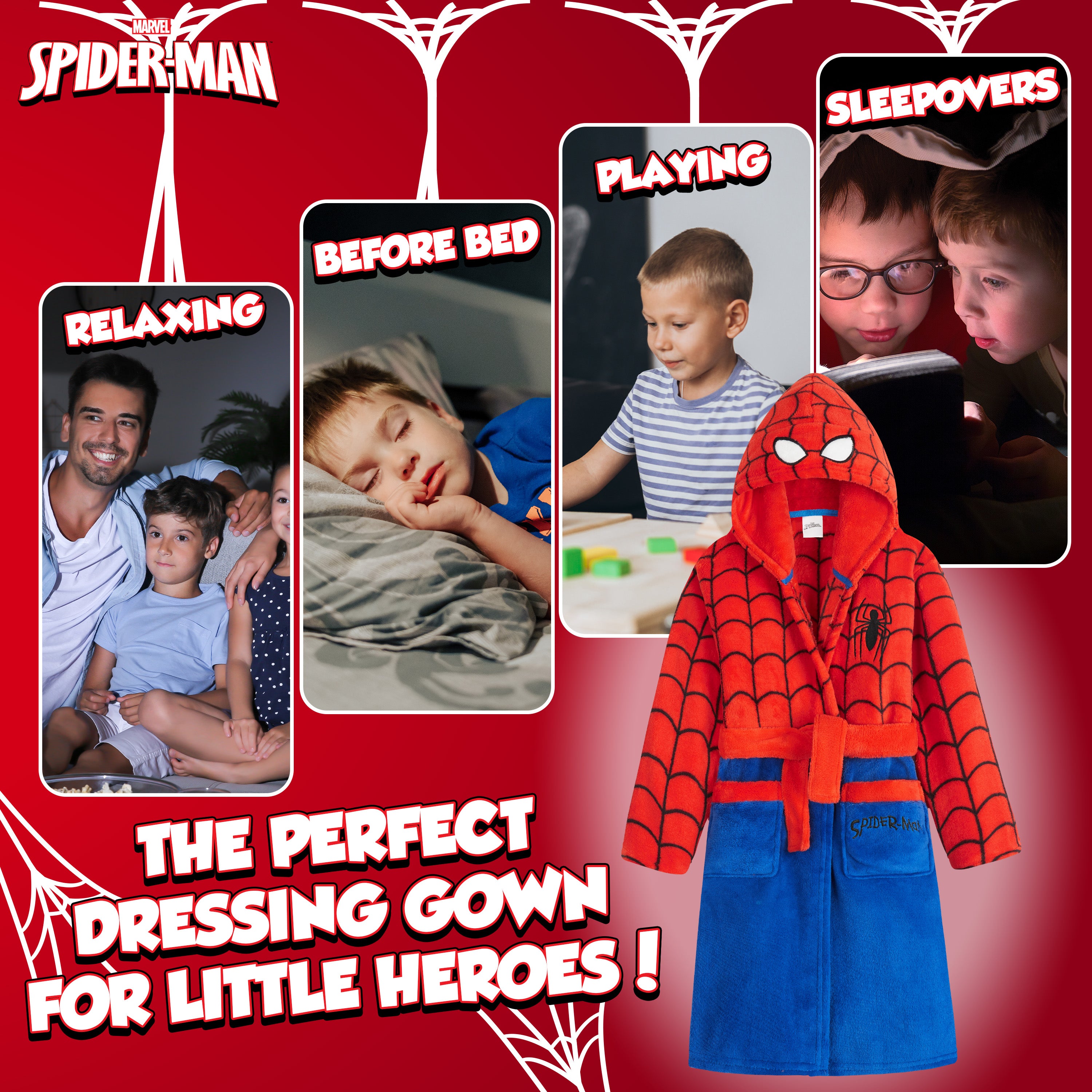 get-trend-marvel-spiderman-peignoir-gar-on-polaire-5-6-ans-capuche image 6