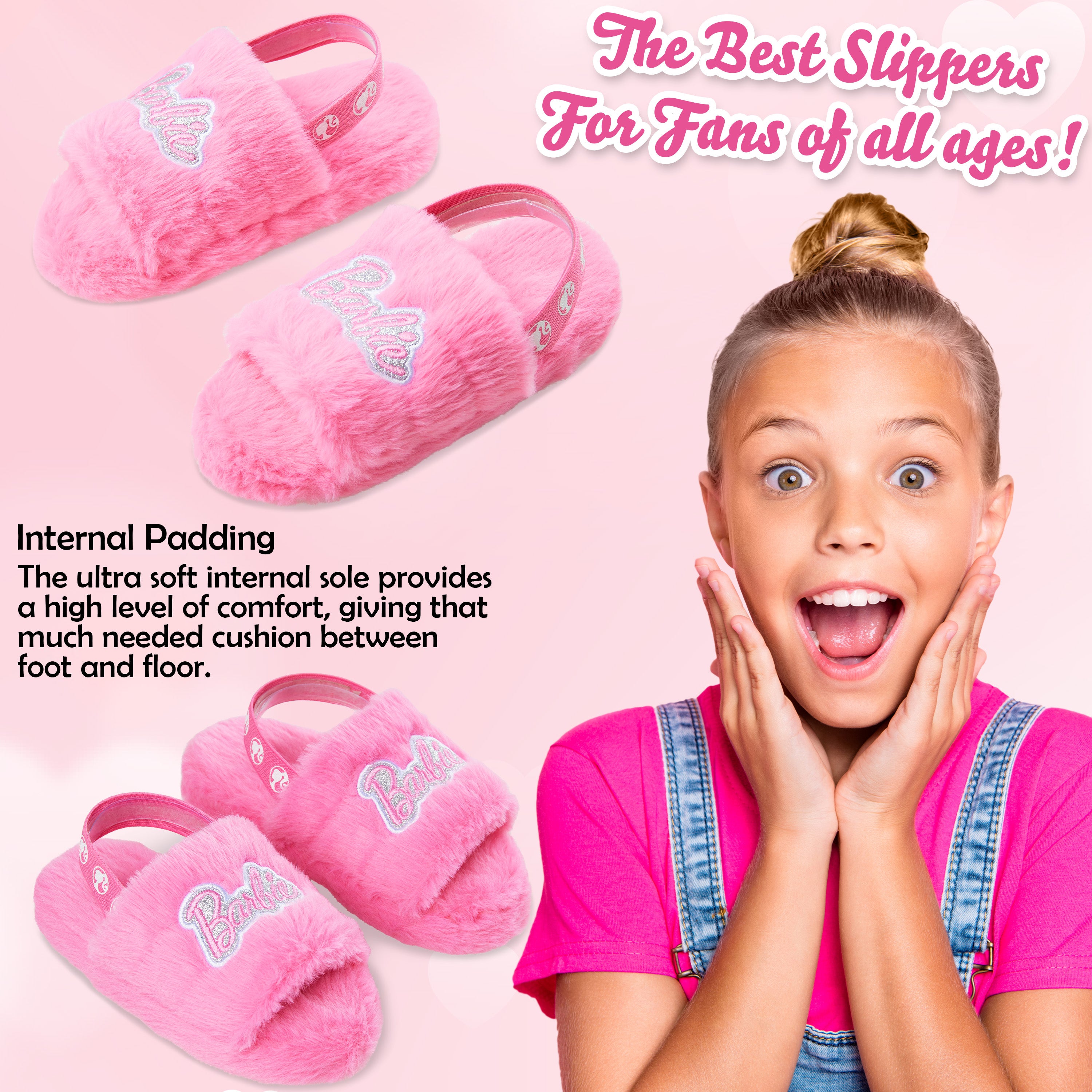 barbie-mules-fille-chaussons-duveteux-maison-tailles-enfant image 5