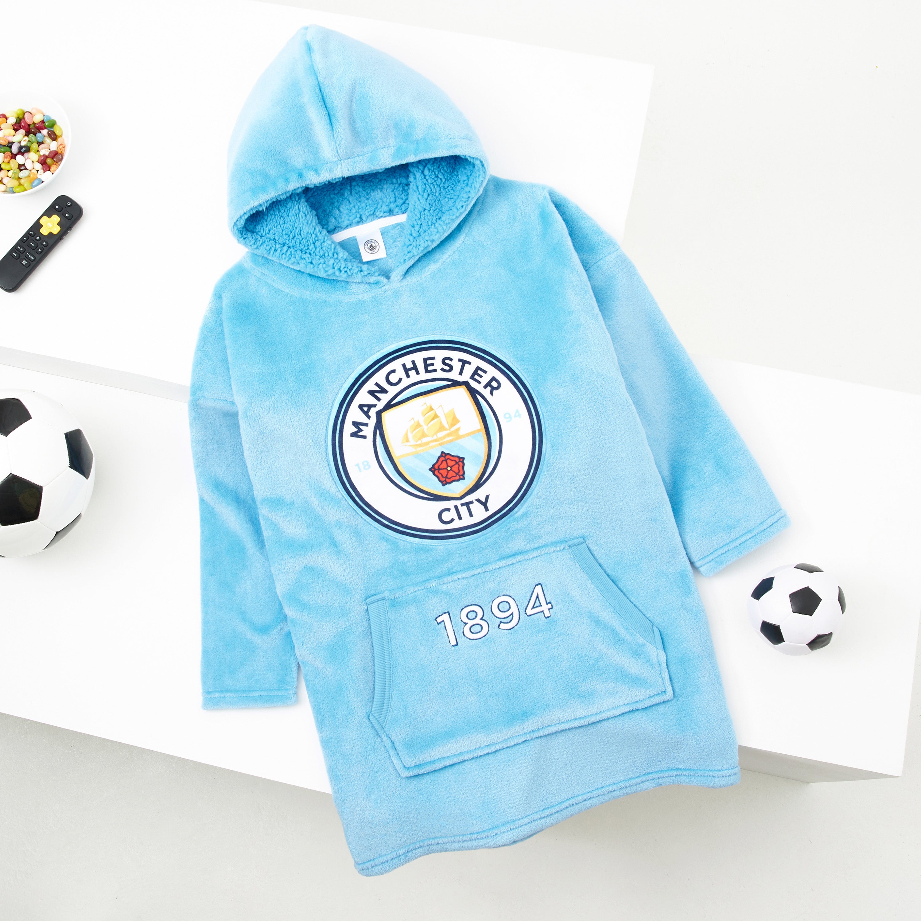 manchester-city-plaid-hoodie-enfant-foot-polaire image 2