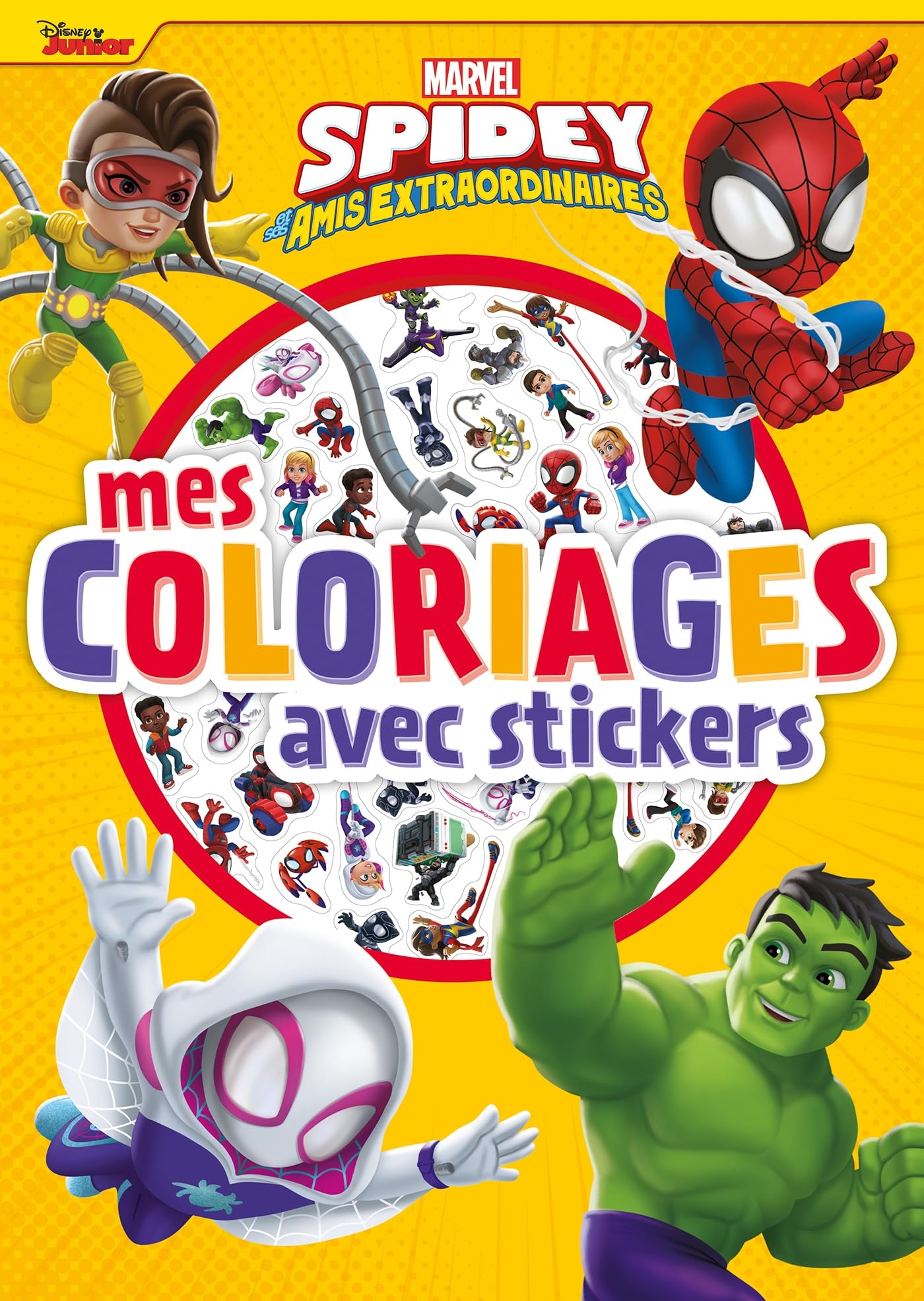 spidey-et-ses-amis-coloriages-avec-stickers-livre-marvel image 1