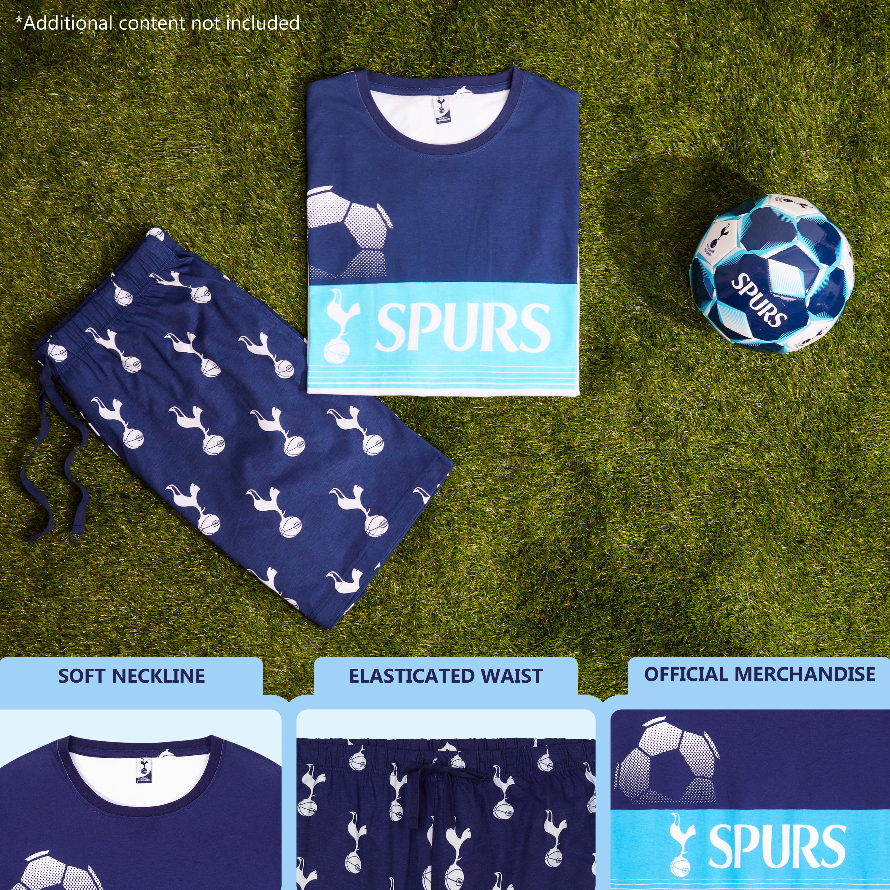 tottenham-pyjama-short-homme-m-coton-blanc-marine image 5