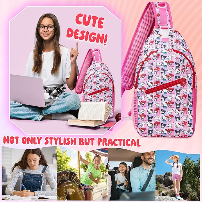 hello-kitty-sac-bandouli-re-fille-ado-5-poches-taille-unique image 3