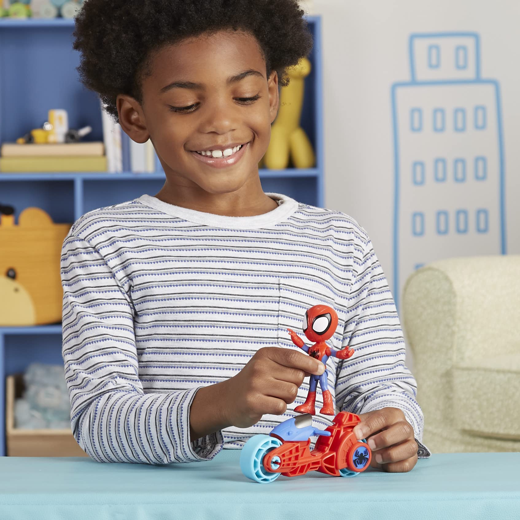 marvel-spidey-et-ses-amis-figurine-spidey-moto-10-cm image 6