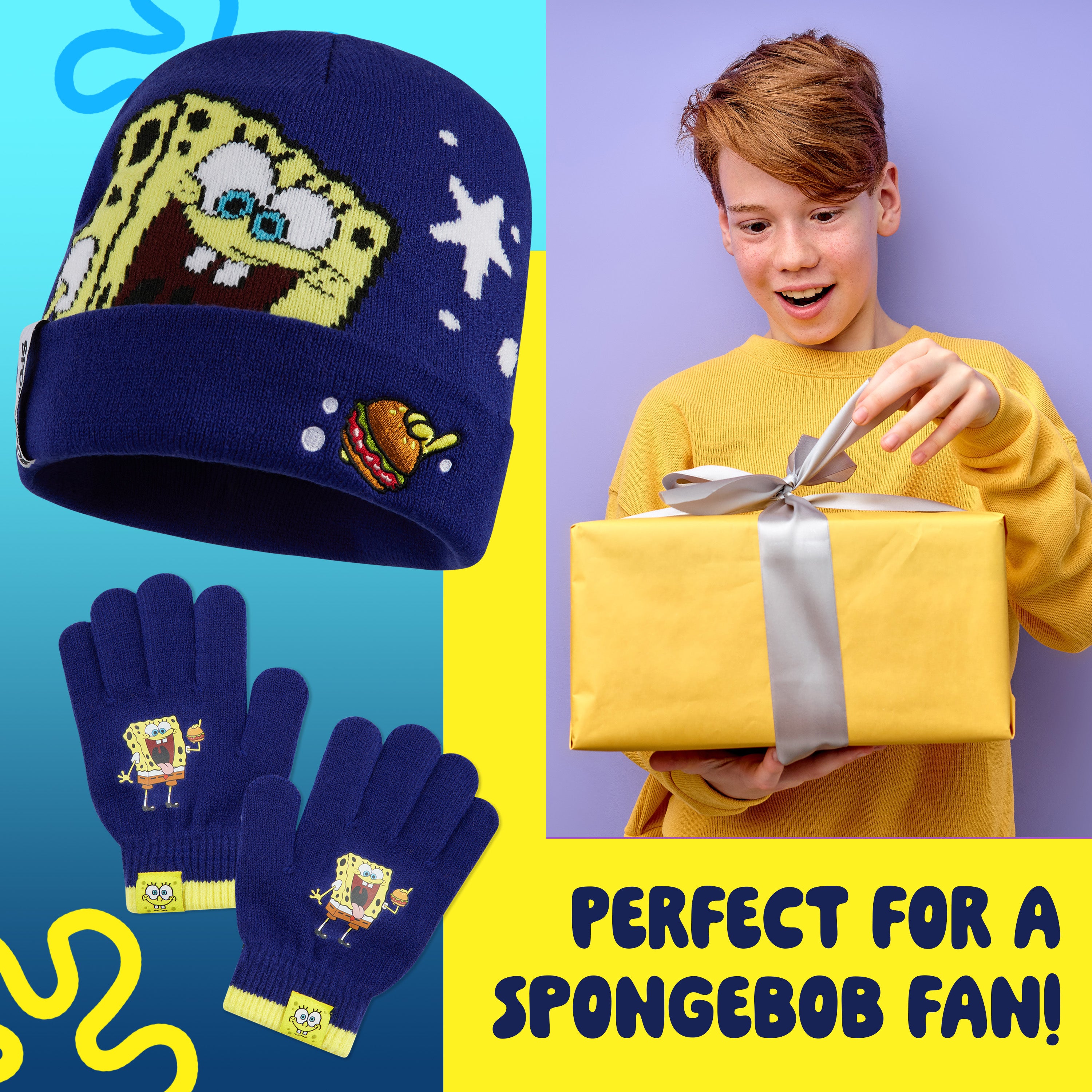 get-trend-boys-bonnet-gants-bob-ponge-gar-on-4-10-ans image 3
