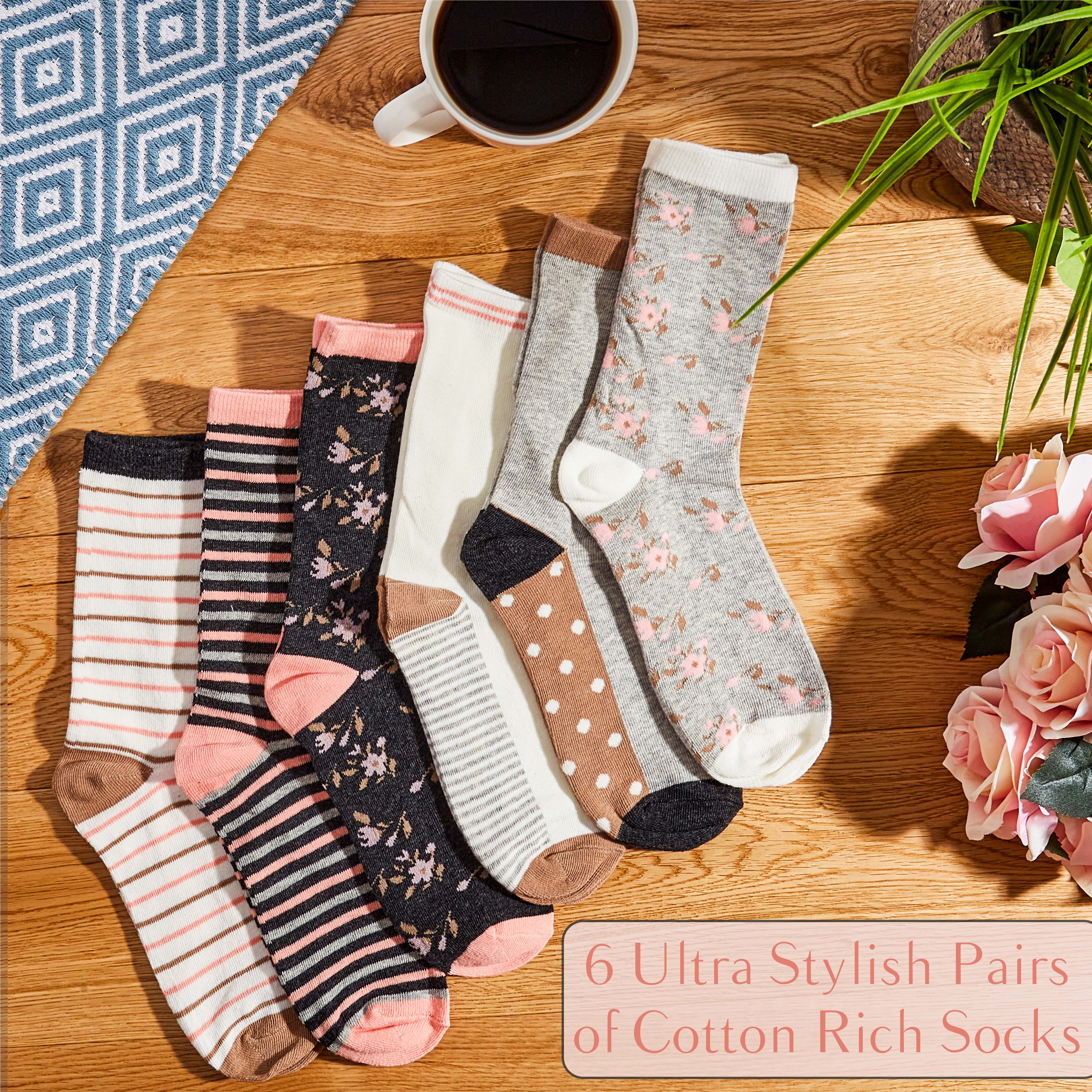citycomfort-chaussettes-femme-coton-lot-de-6-ray-es image 2