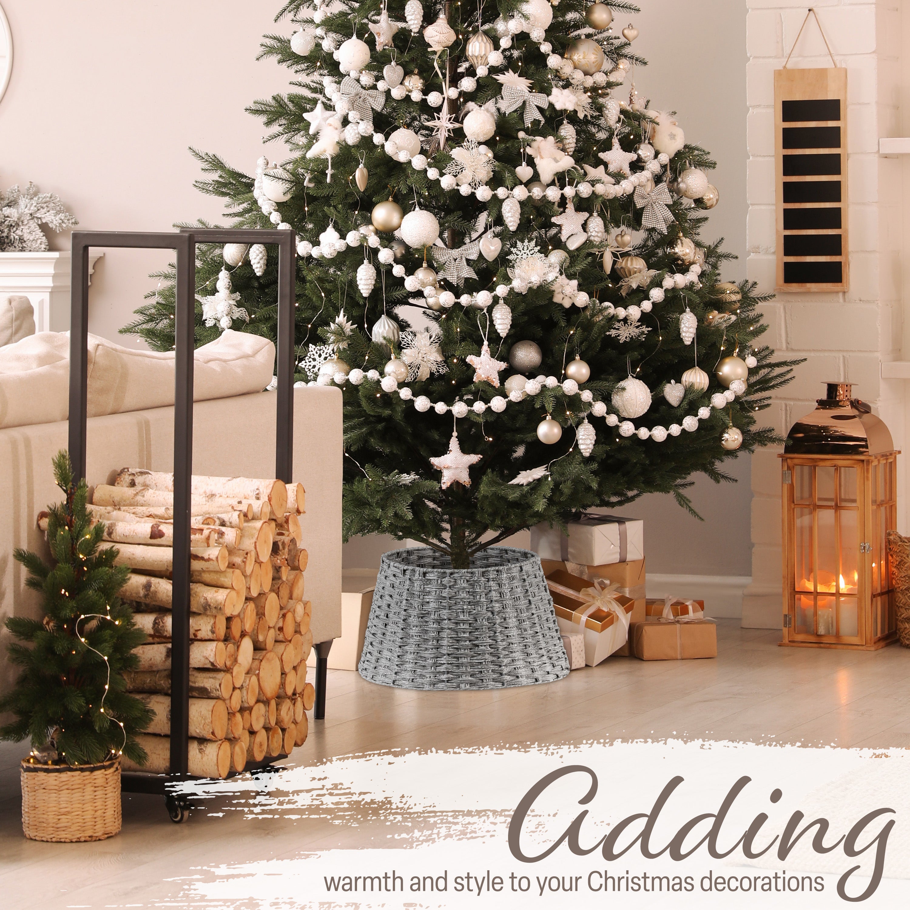 deco-express-jupe-de-sapin-gris-50-cm-cache-pied-tiss image 6