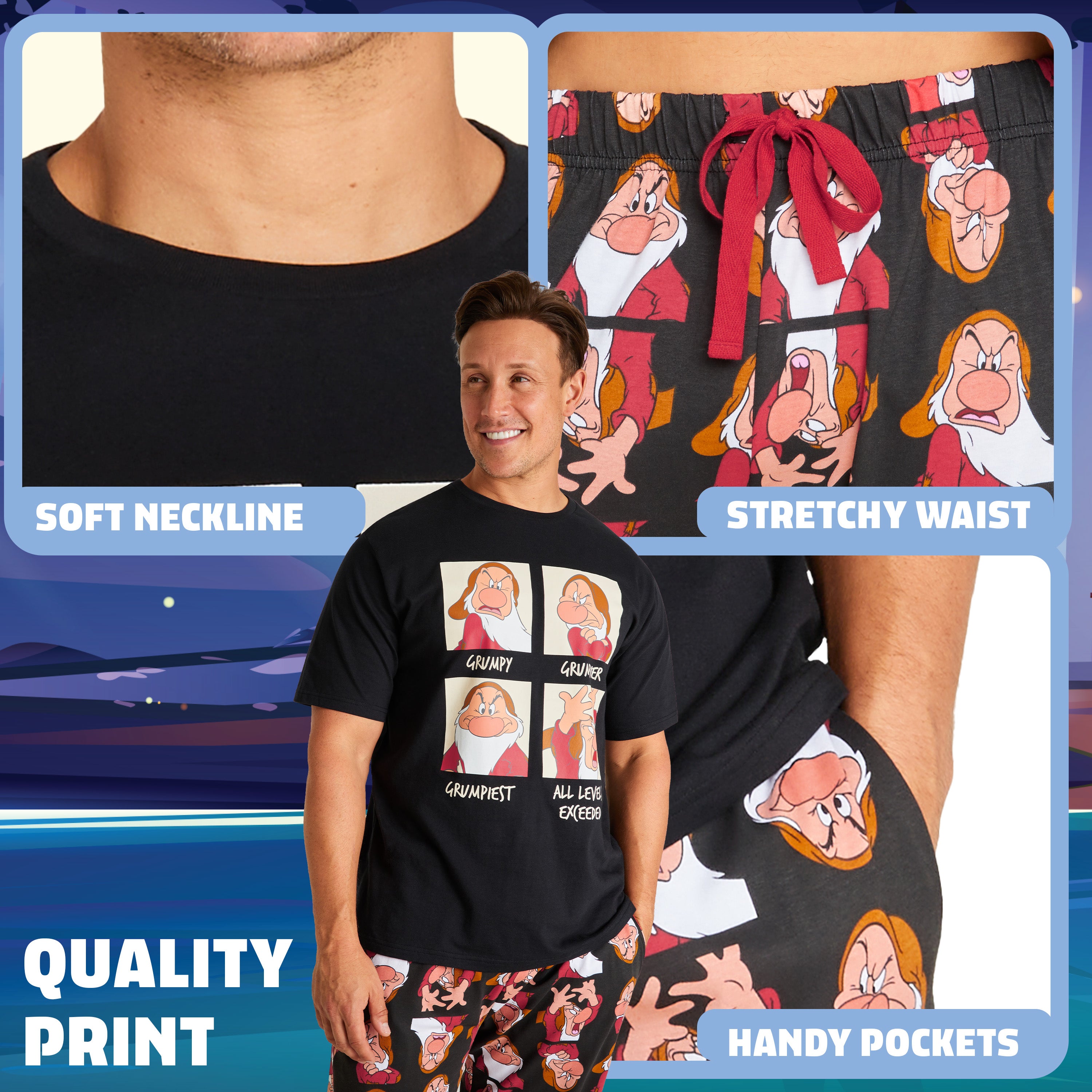 disney-grincheux-pyjama-homme-coton-t-shirt-pantalon image 5