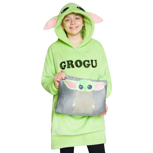 disney-baby-yoda-sweat-plaid-enfant-oversize-2-en-1-polaire image 1