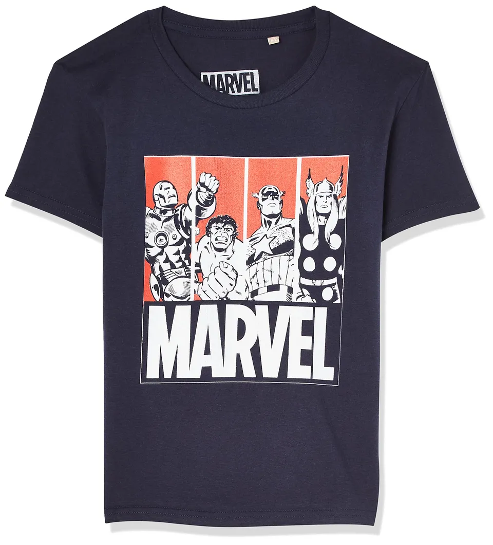 marvel-avengers-t-shirt-gar-on-12-ans-navy-coton image 1
