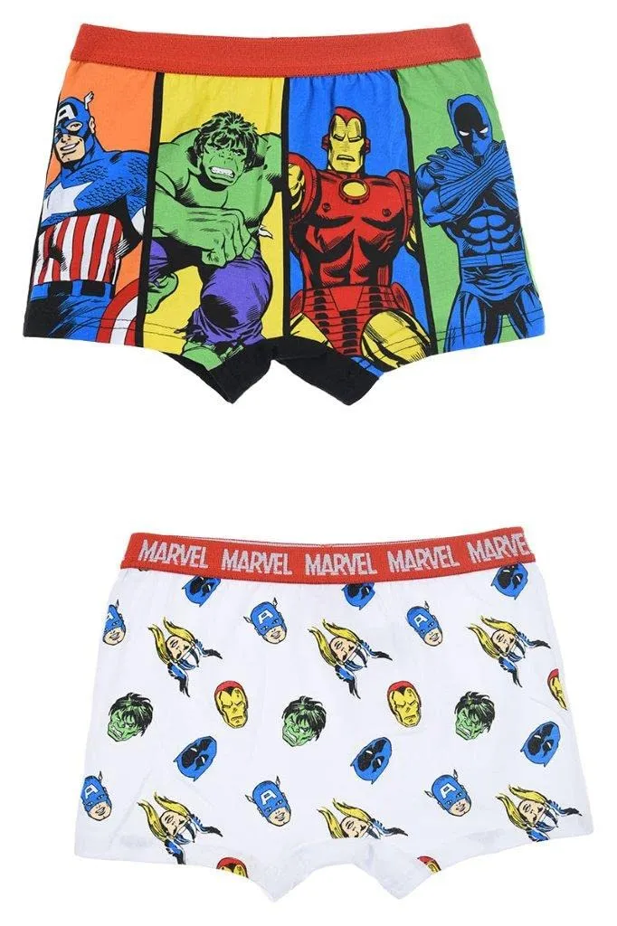 marvel-avengers-boxer-gar-on-coton-lot-2-blanc-9-10-ans image 1