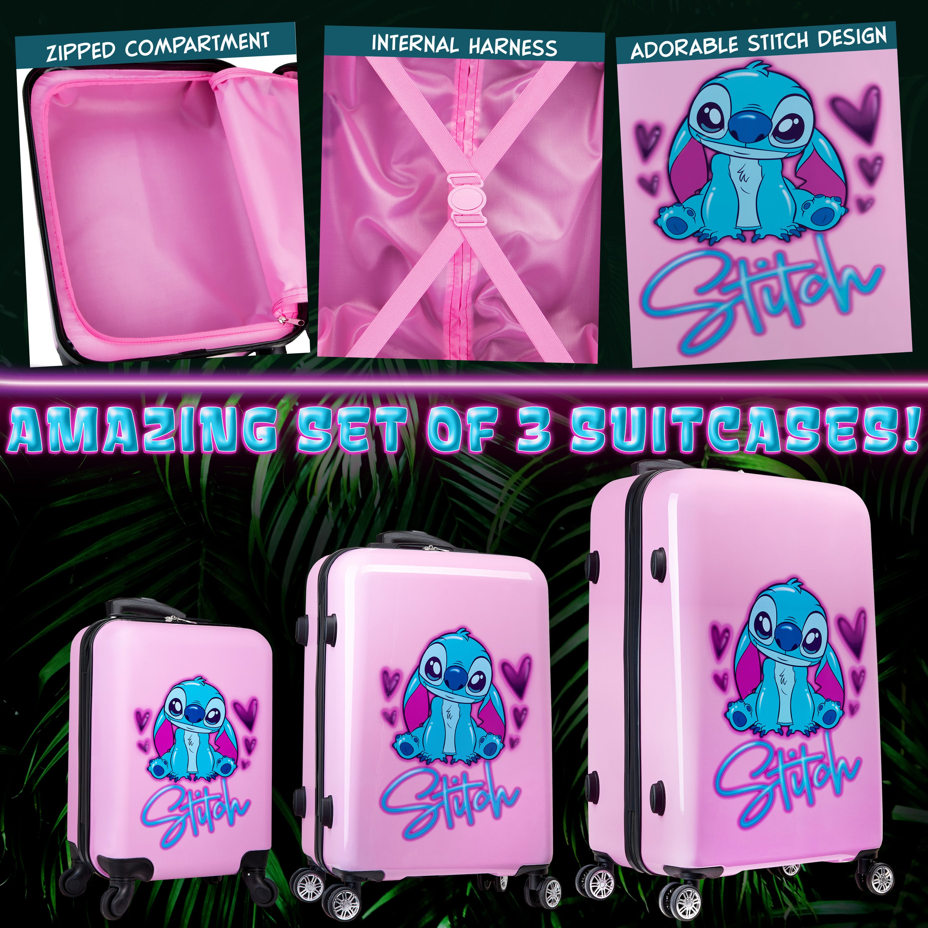 disney-stitch-set-3-valises-rigides-28l-50l-91l-4-roues image 5