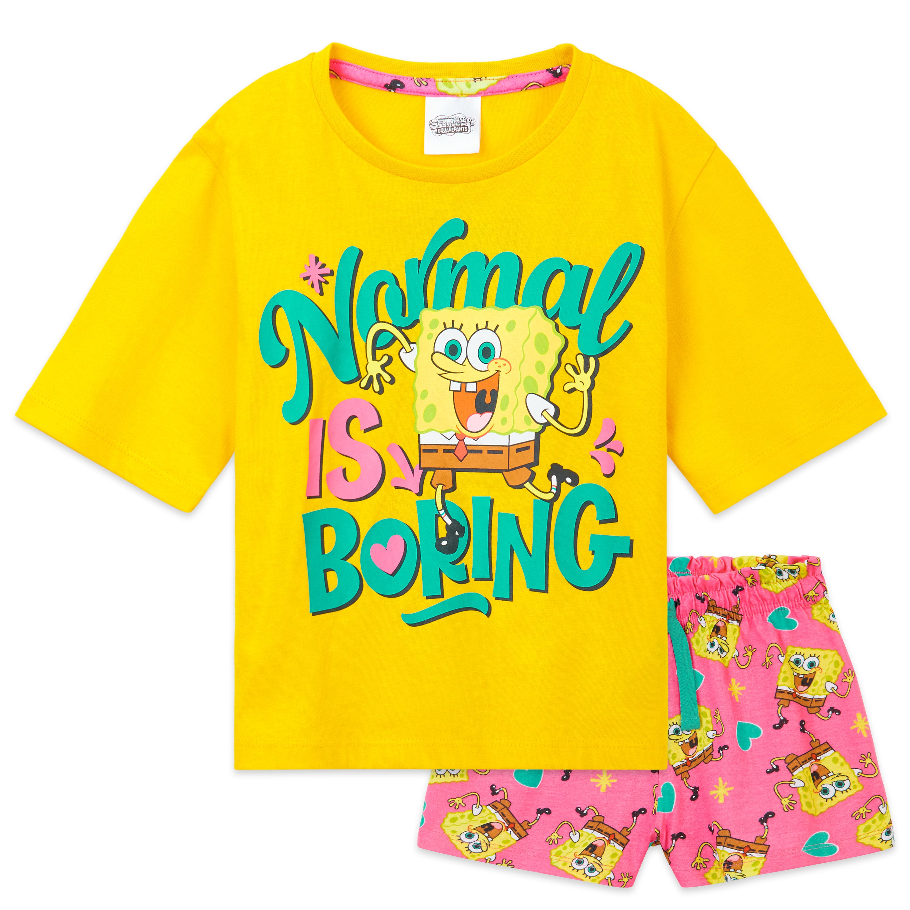 pyjama-bob-l-ponge-fille-t-shirt-short-coton-7-8-ans image 1