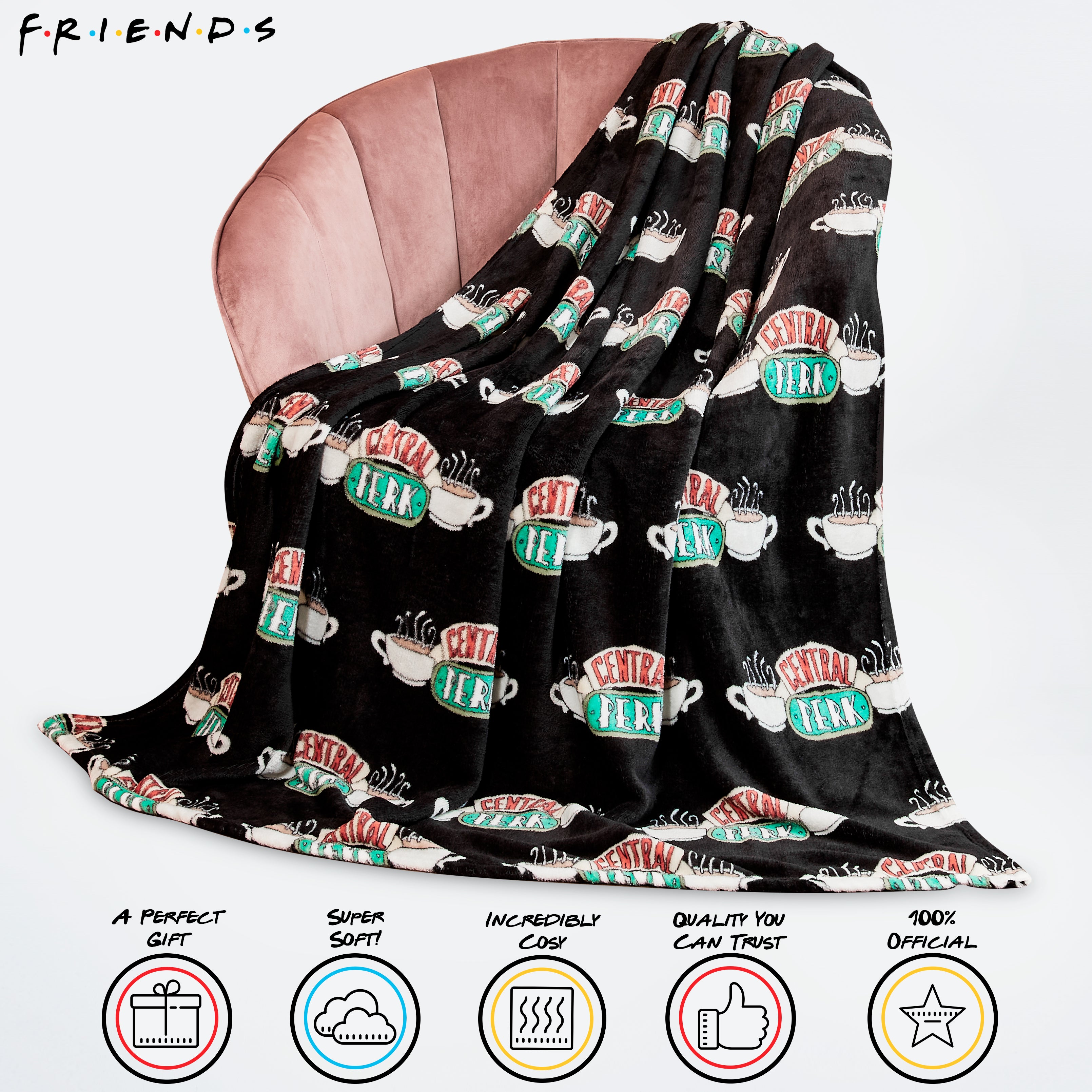 friends-central-perk-plaid-polaire-noir-super-doux image 2