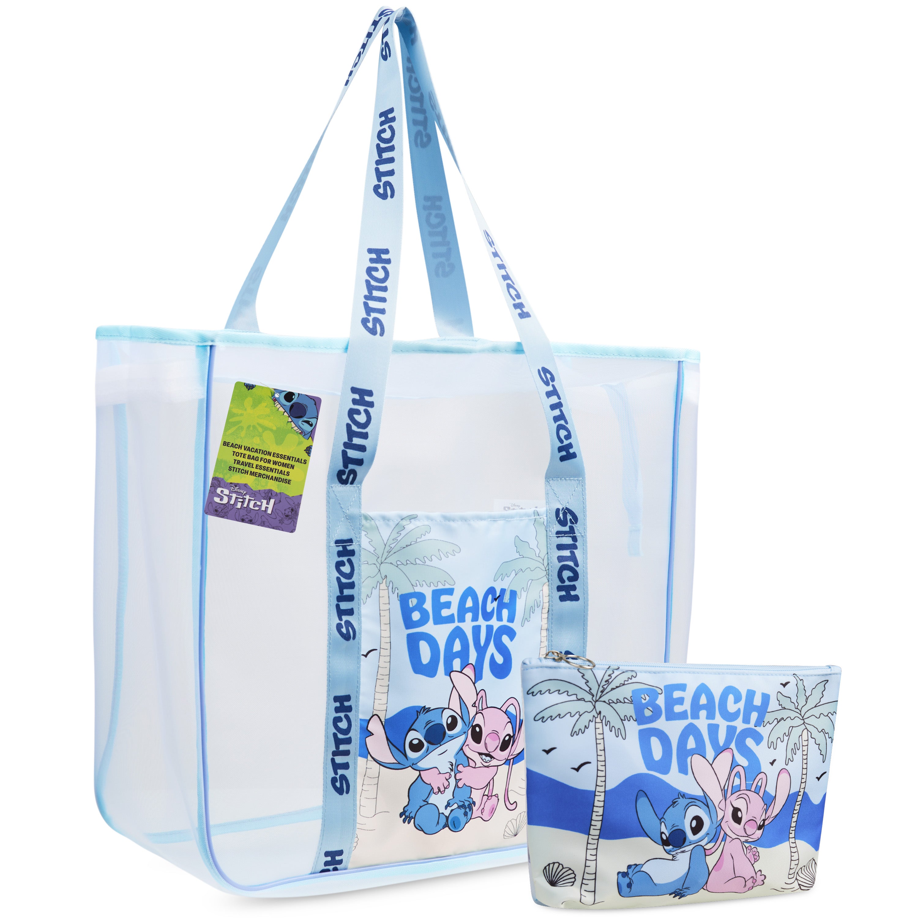get-trend-women-sac-tote-bag-plage-filet-zipp-pochette image 6