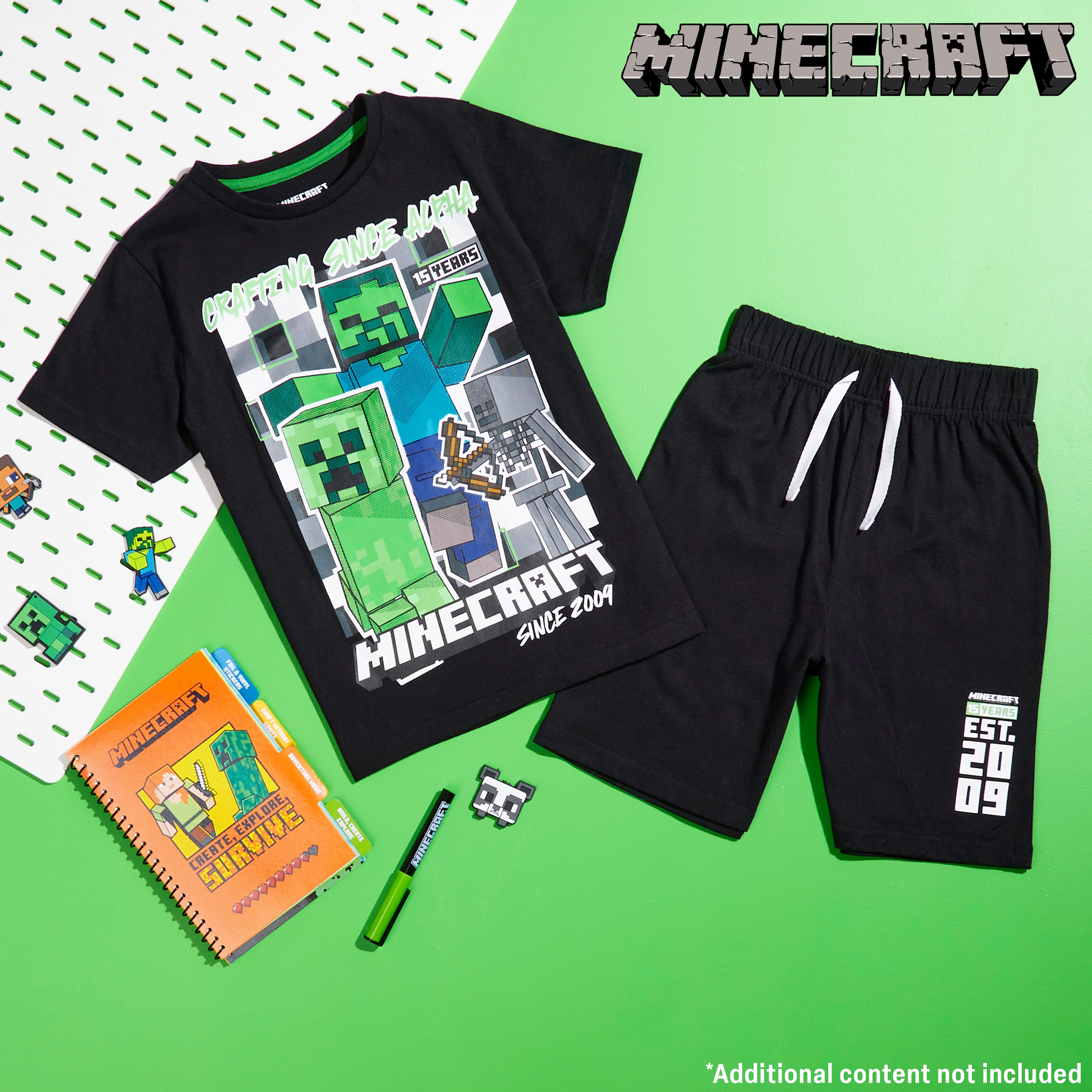 minecraft-pyjama-short-garcon-coton-ete-5-6-ans-gamer image 2
