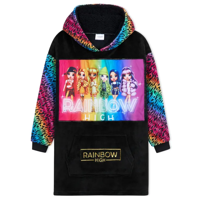 rainbow-high-sweat-plaid-fille-polaire-capuche-sherpa-taille-unique image 1