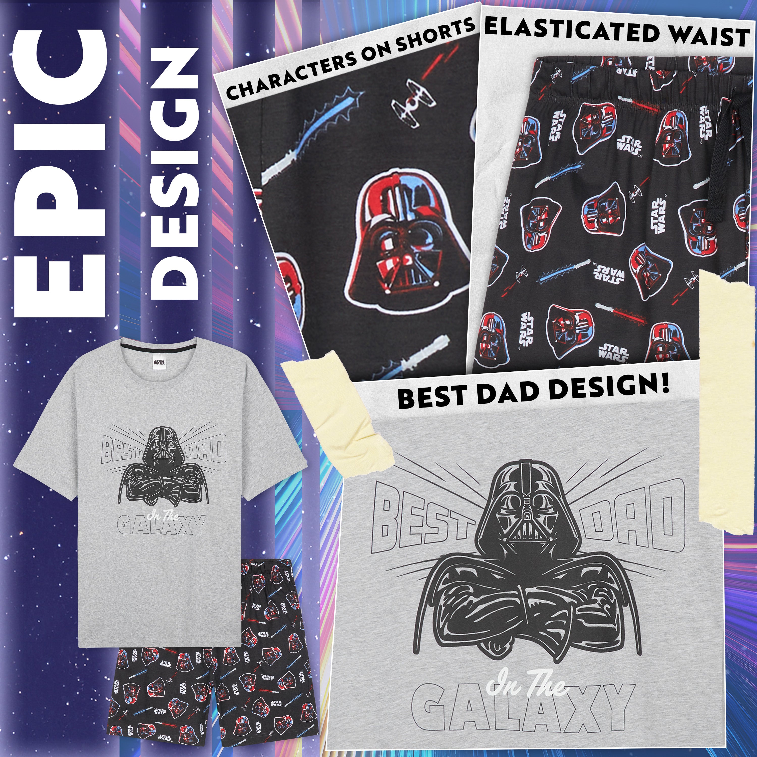 star-wars-baby-yoda-pyjama-court-homme-t-shirt-short image 4
