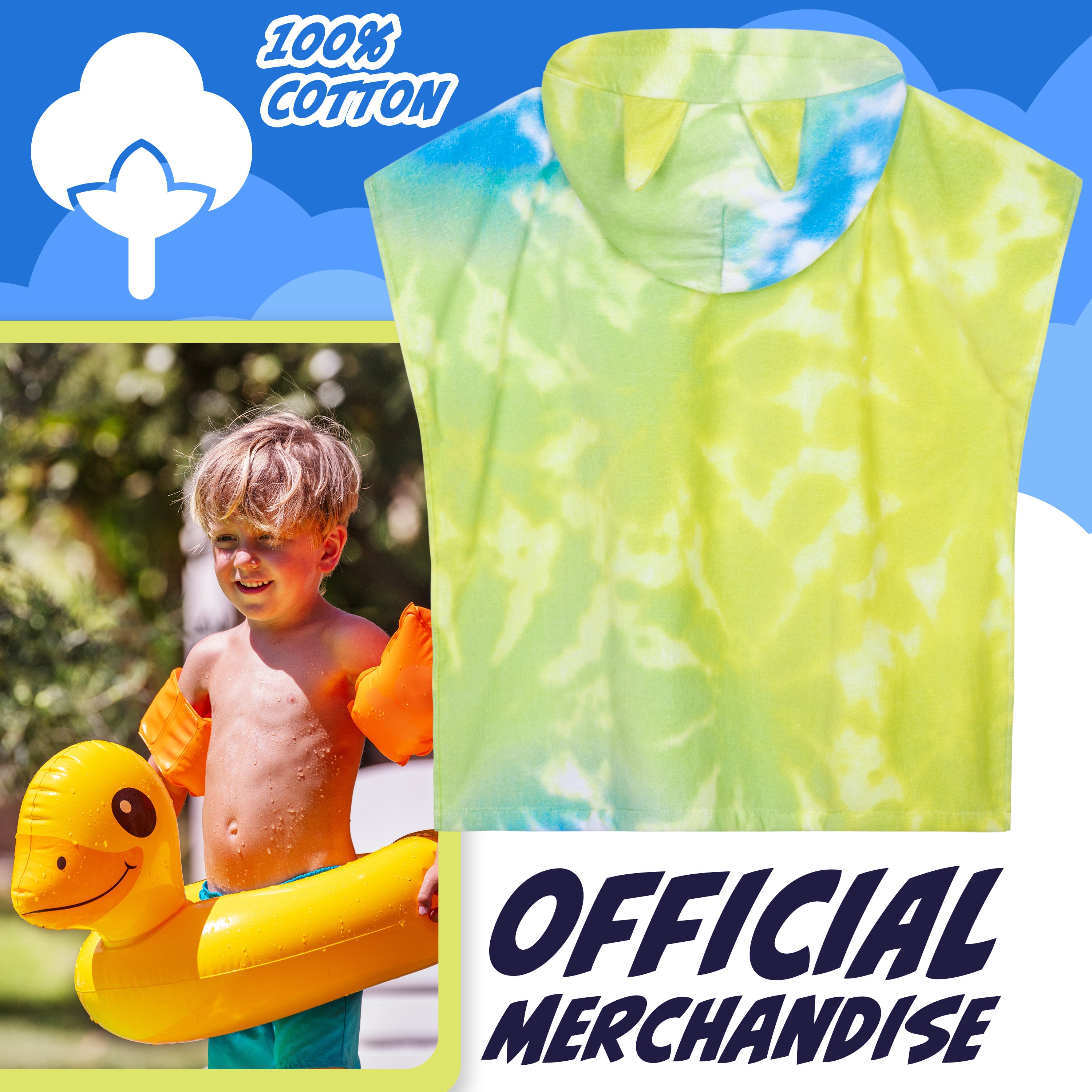 bluey-poncho-de-bain-enfant-capuche-coton-3-8-ans-multicolore image 3