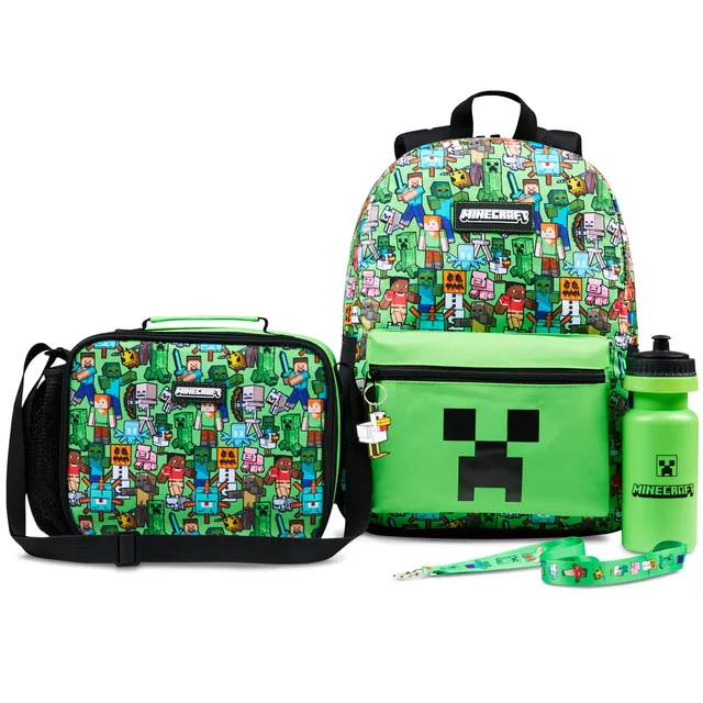 minecraft-ensemble-sac-dos-5-pi-ces-vert-cole-gourde image 1