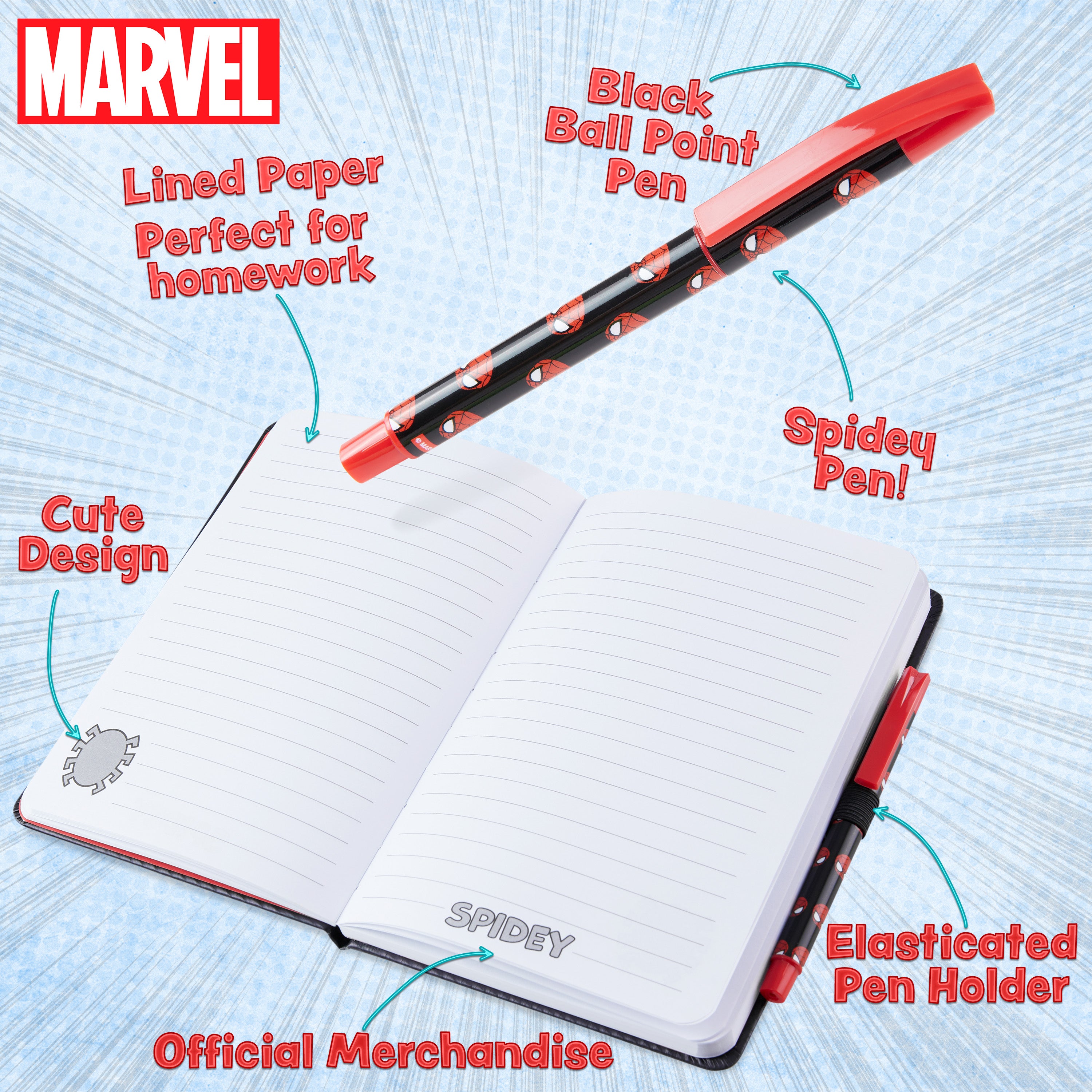 marvel-spiderman-carnet-a5-3d-stylo-enfant image 3