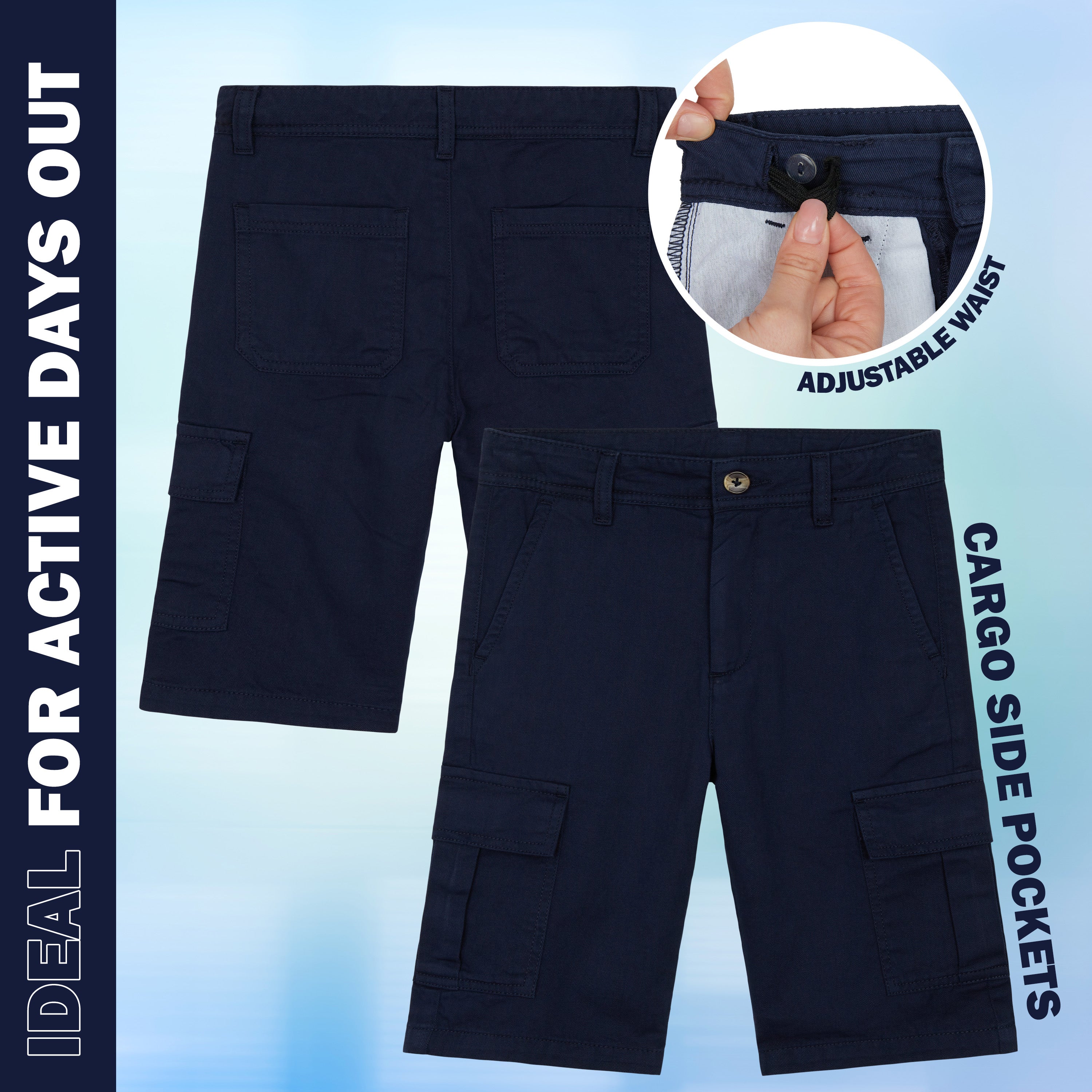 citycomfort-short-cargo-gar-on-coton-marine-9-10-ans image 5