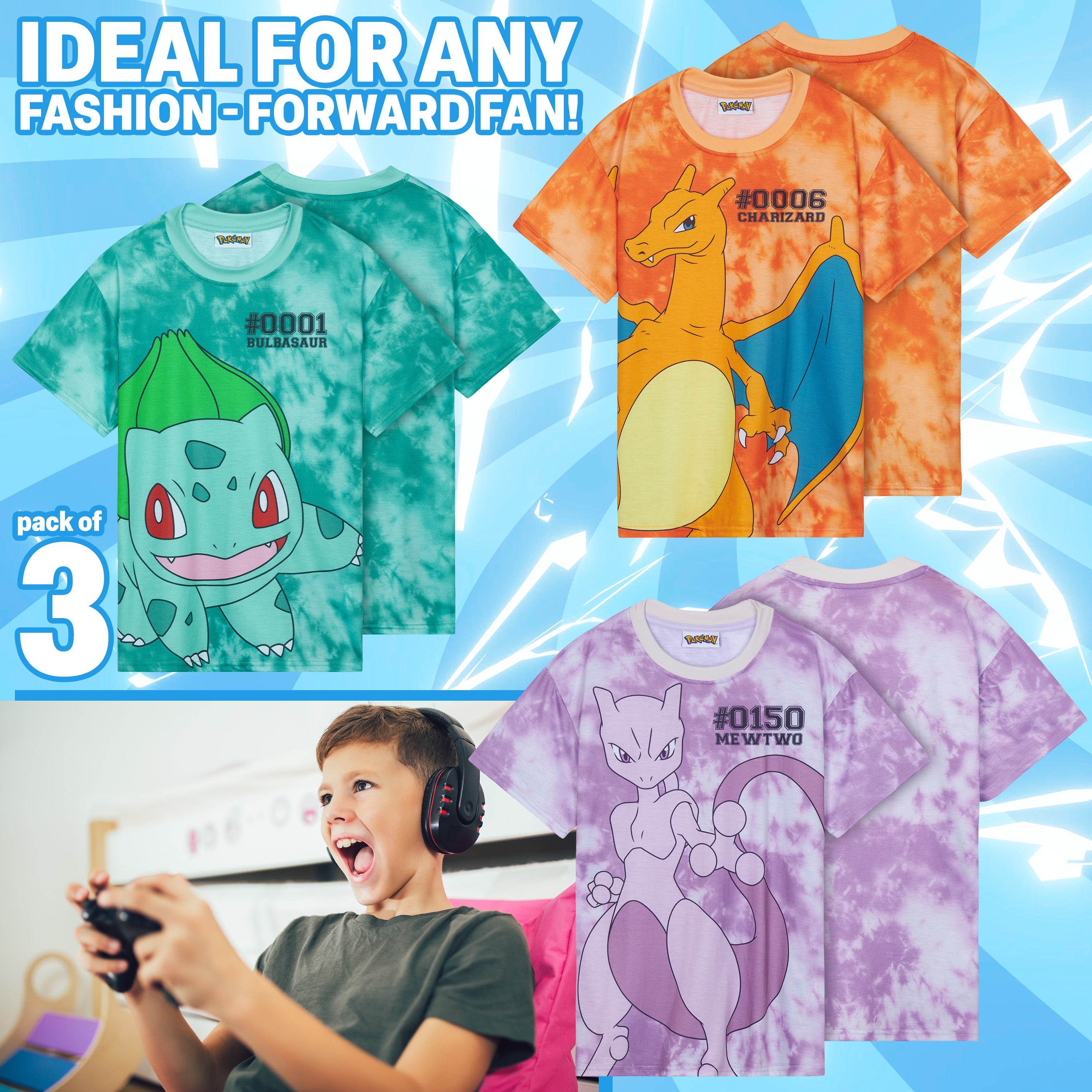pok-mon-pikachu-t-shirt-gar-on-manches-courtes-11-12-ans-coton image 2