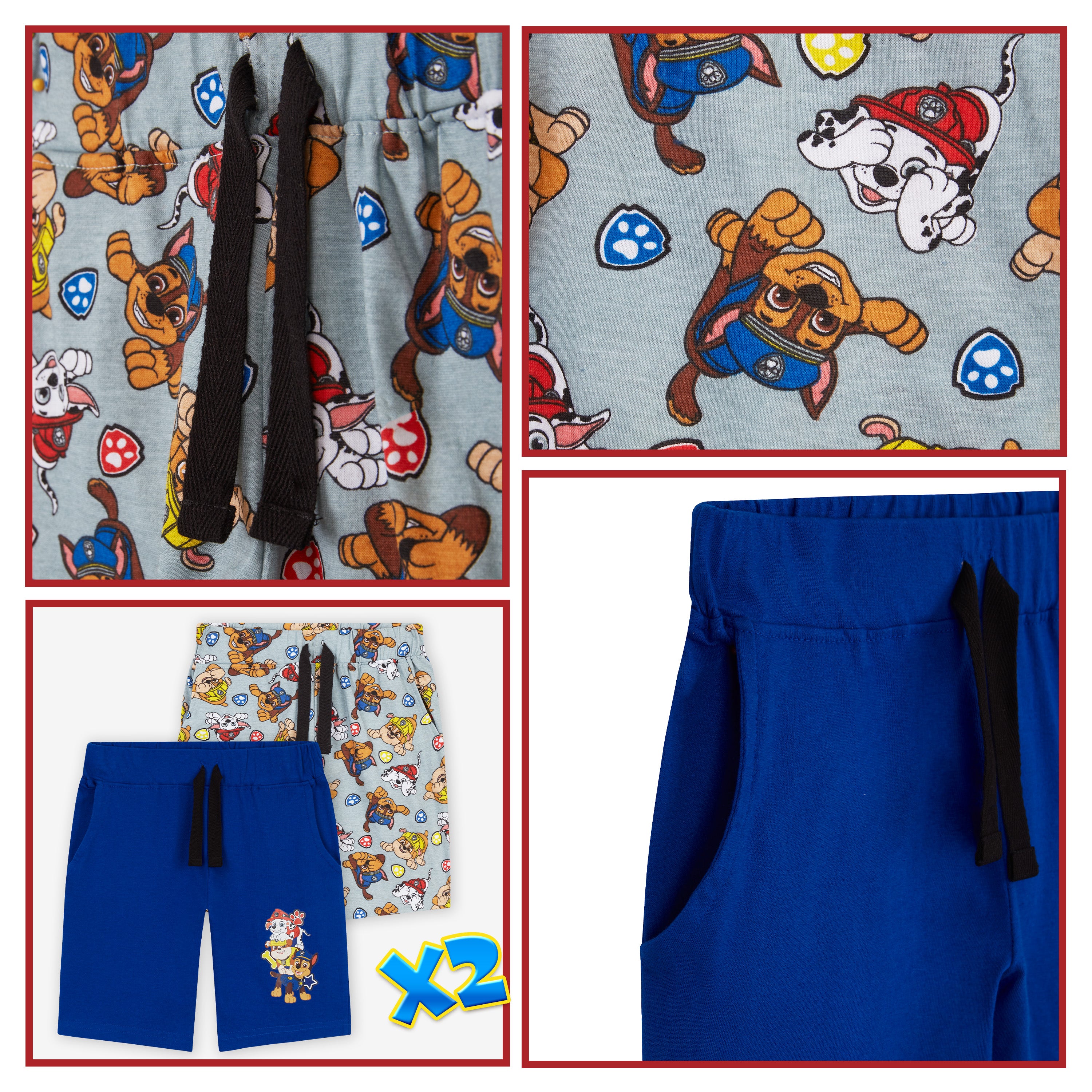 pat-patrouille-short-gar-on-lot-2-coton-5-6-ans-poches image 6