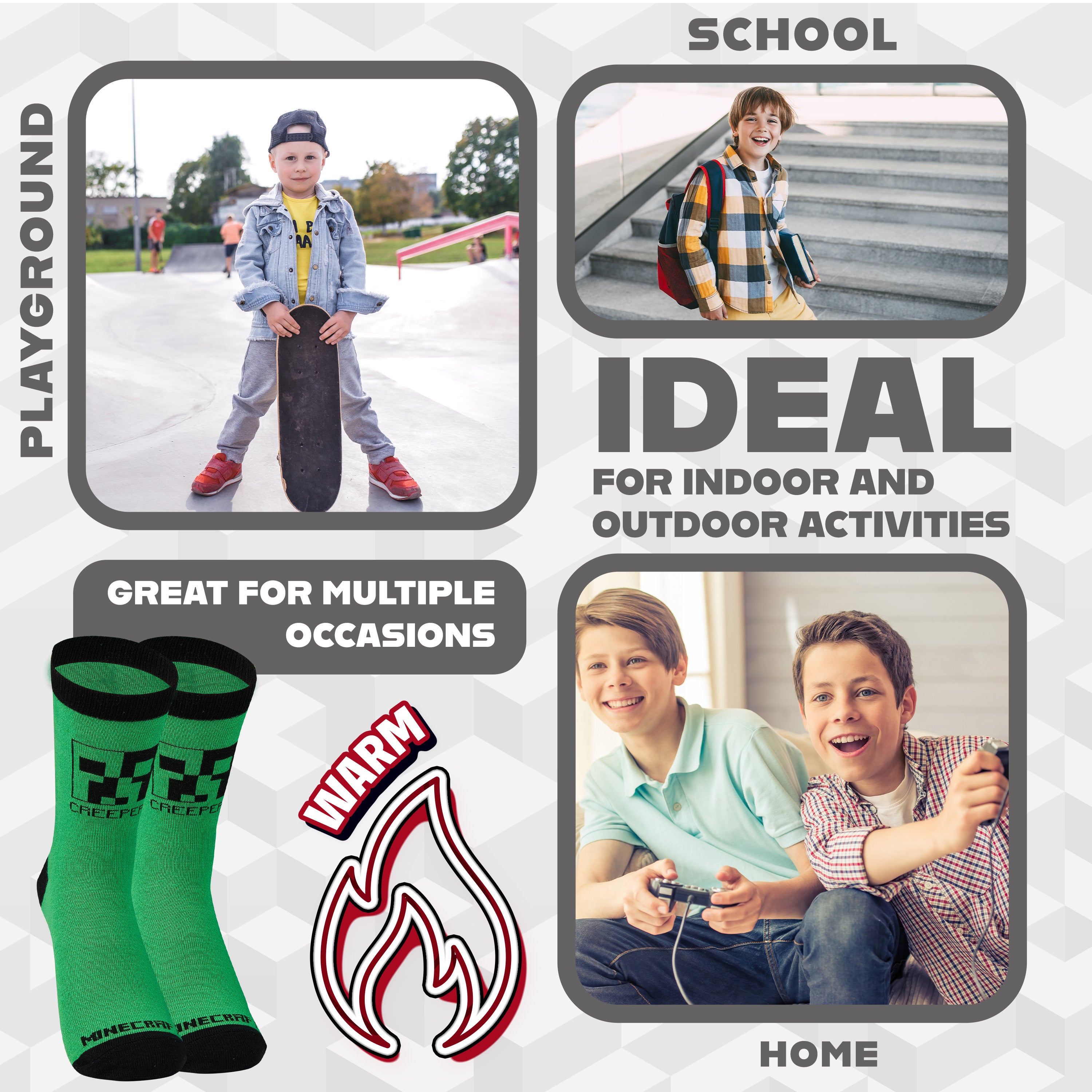 get-trend-boys-minecraft-chaussettes-gar-on-lot-de-3-coton image 5