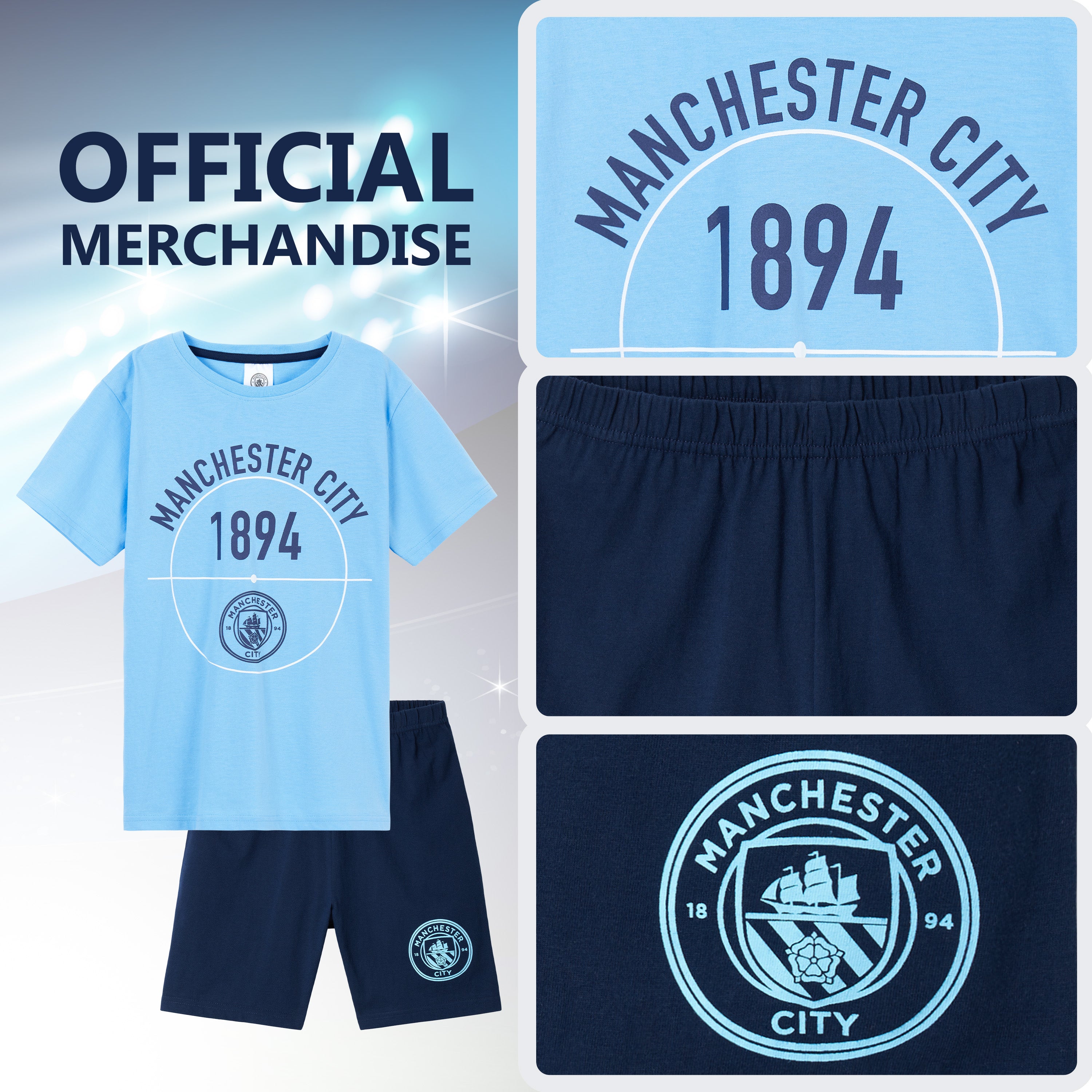 manchester-city-pyjama-gar-on-short-coton-5-6-ans image 5