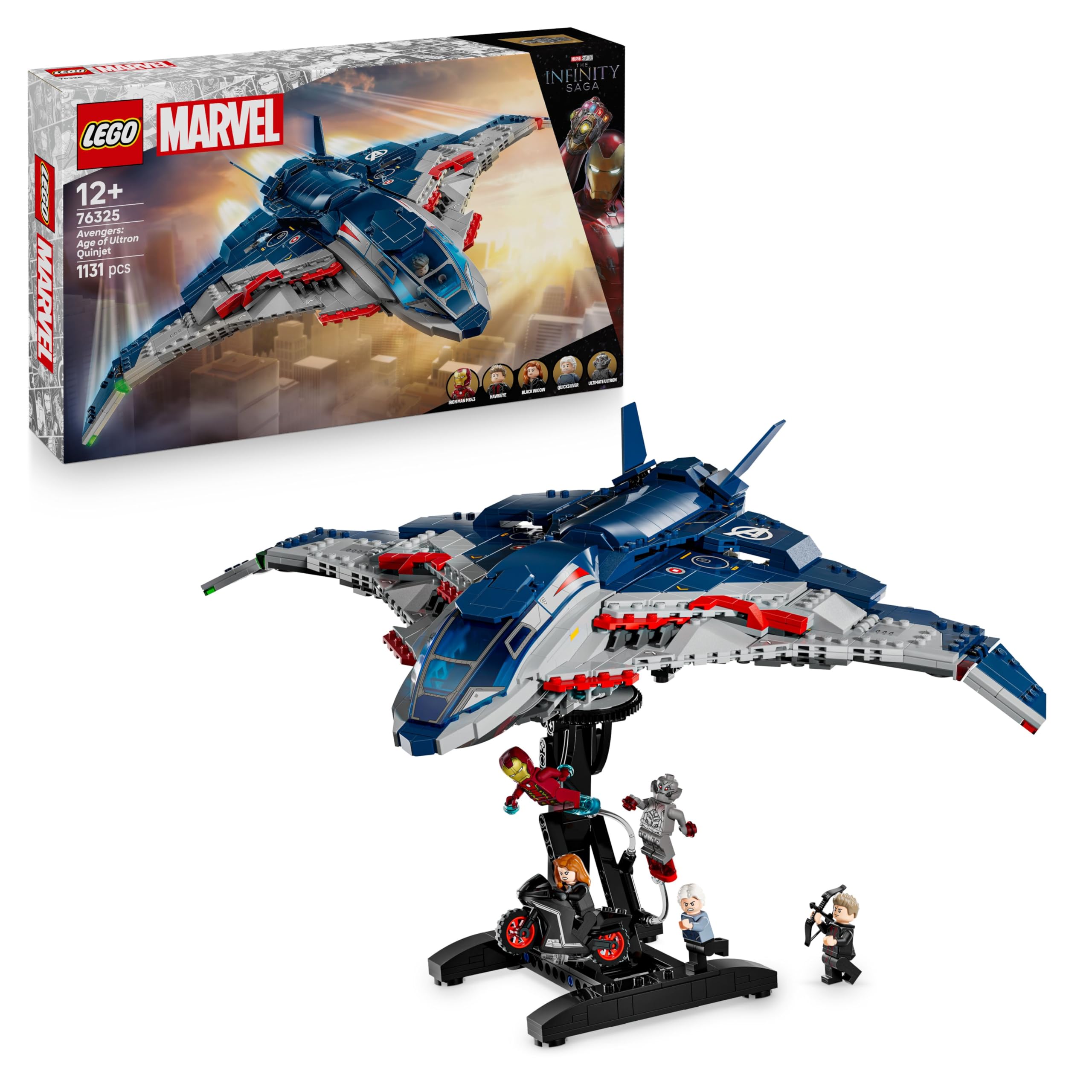 lego-marvel-quinjet-avengers-ere-ultron-76325-jeu-1131-pcs image 1