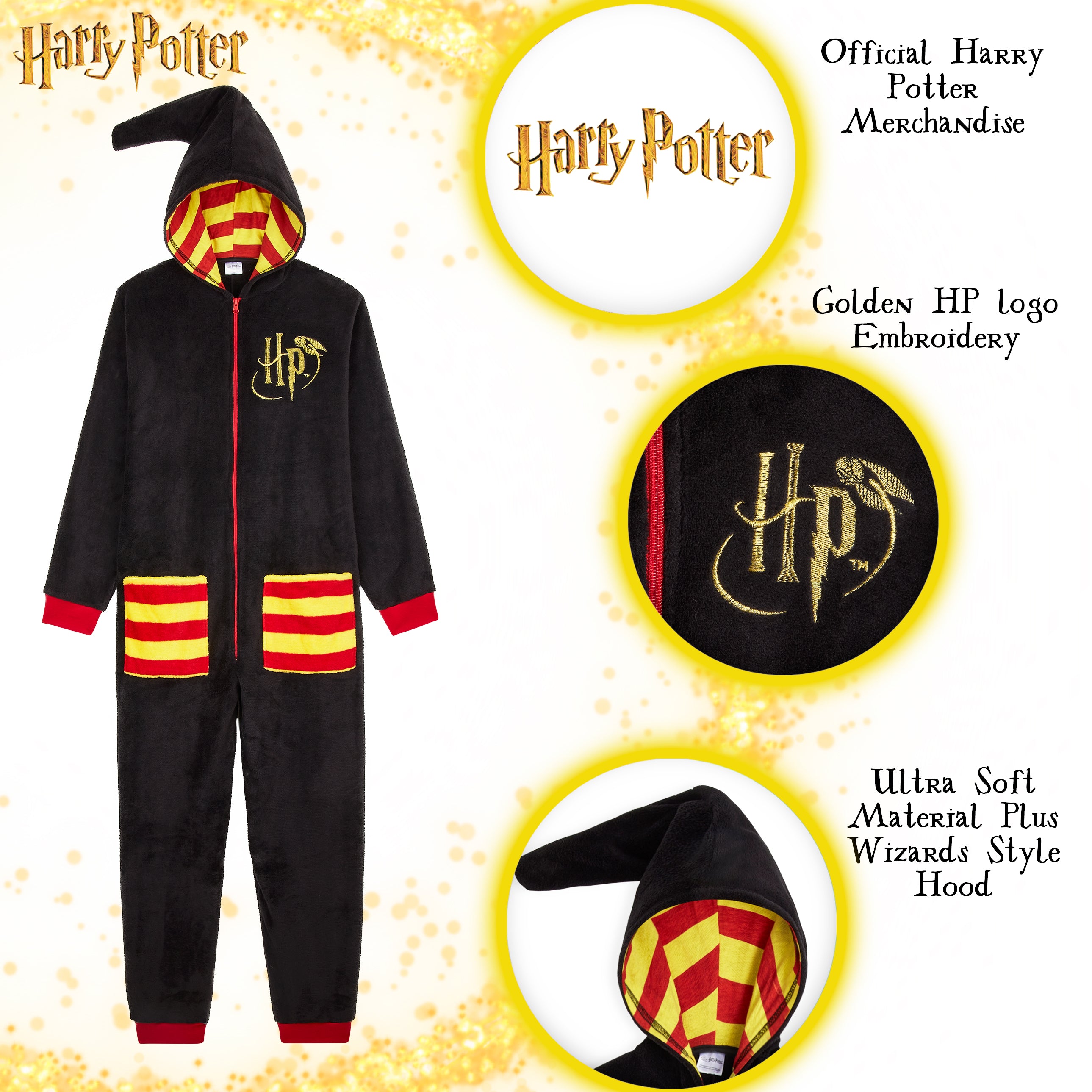 harry-potter-combinaison-pyjama-femme-s-polaire-noire image 2