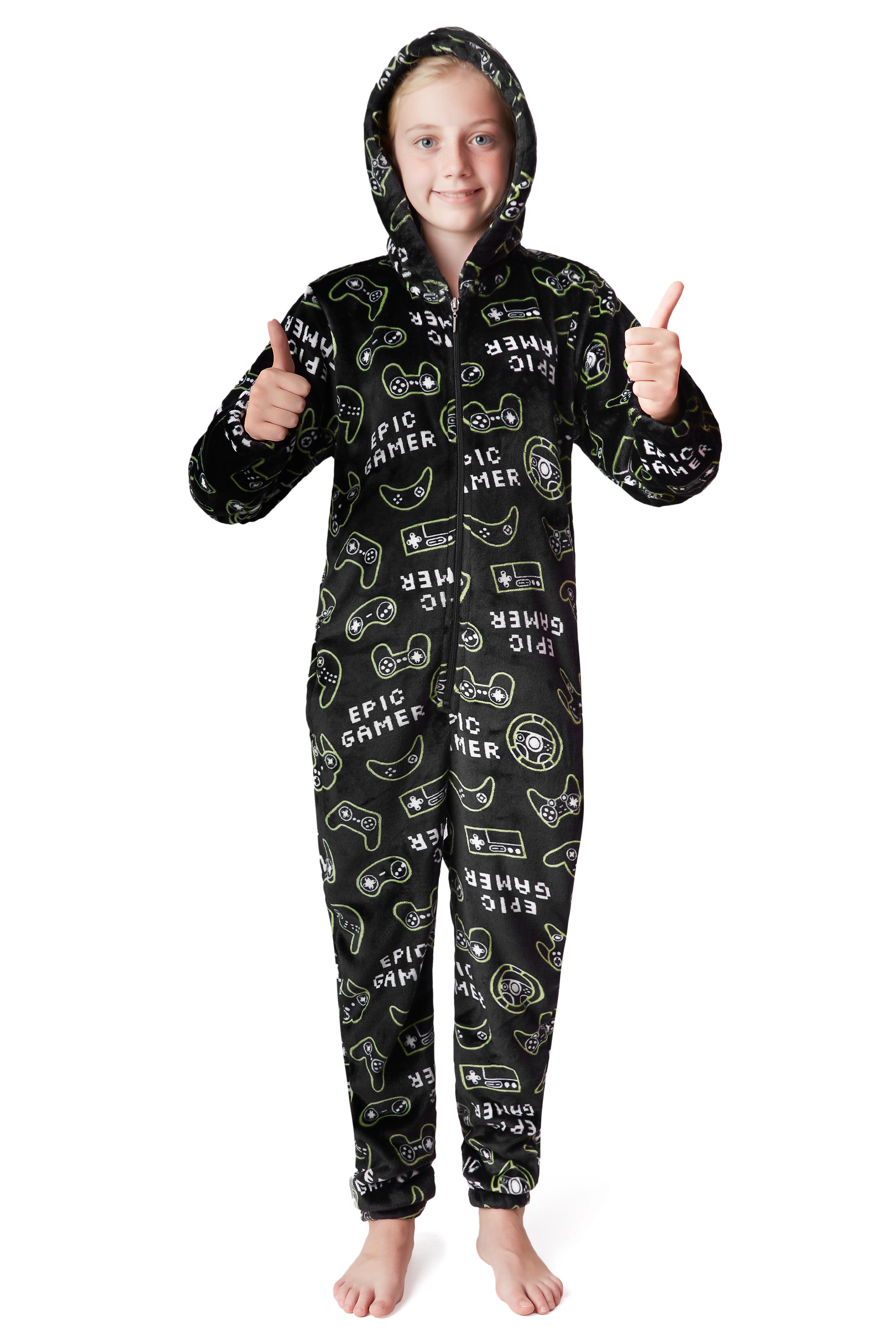 citycomfort-onesie-enfant-polaire-gaming-9-10-ans-pyjama image 1