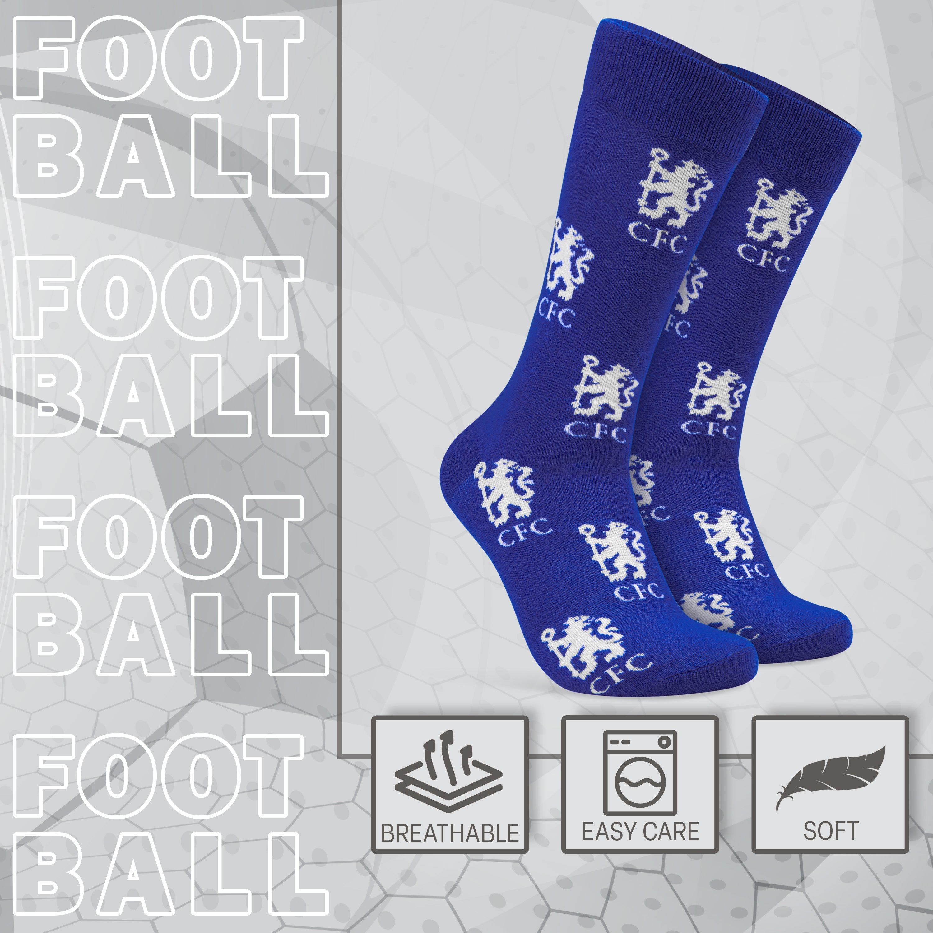 chelsea-fc-chaussettes-gar-on-lot-de-4-coton-supporters image 3