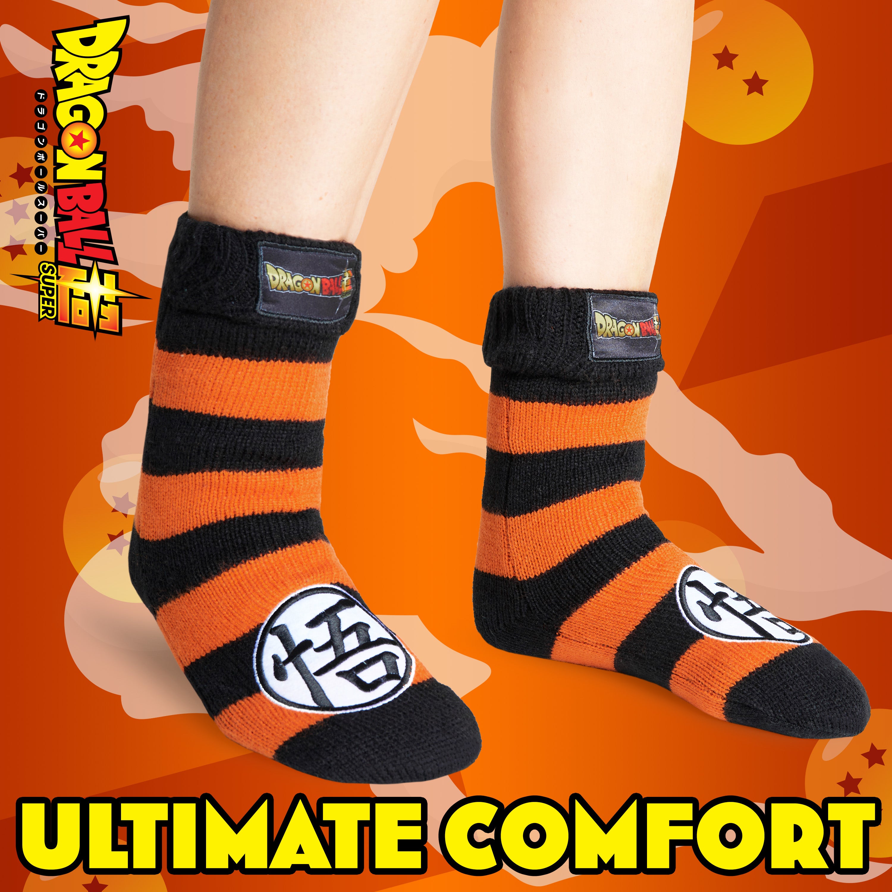 dragon-ball-z-chaussettes-pilou-gar-on-noir-et-orange image 2