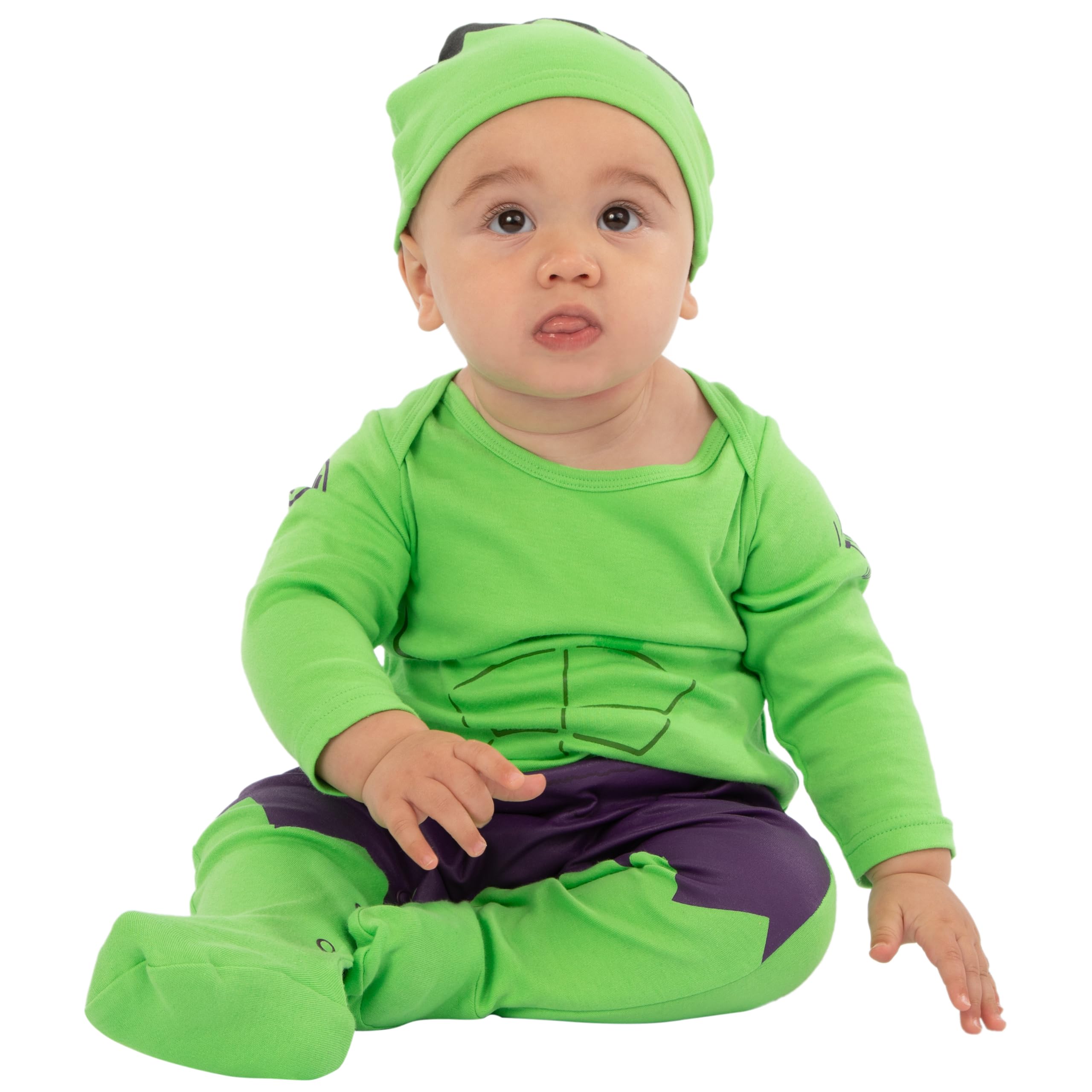 marvel-hulk-body-b-b-coton-0-3-mois-avec-bonnet image 3