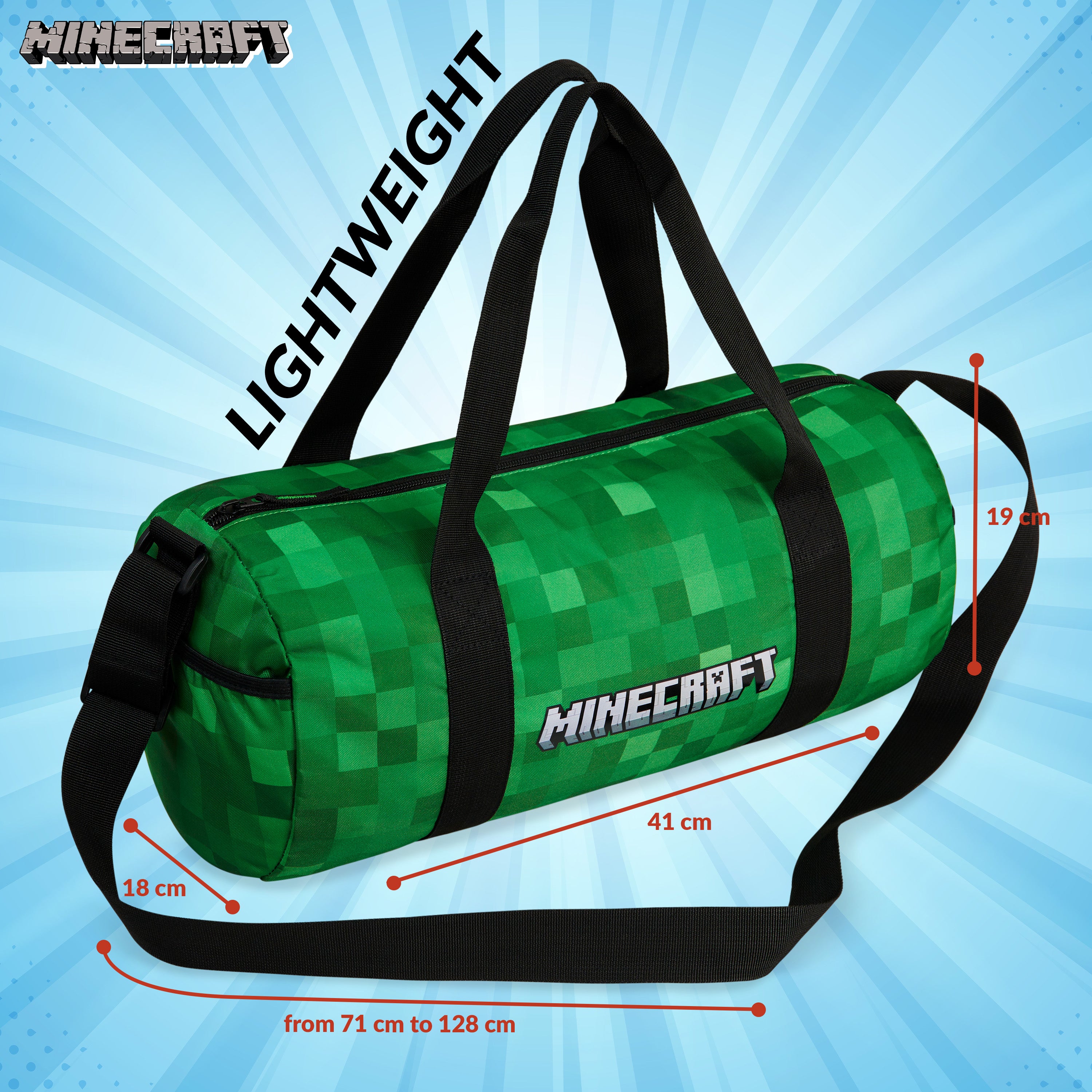 minecraft-sac-de-sport-enfant-grand-holdall-vert-pixel image 6