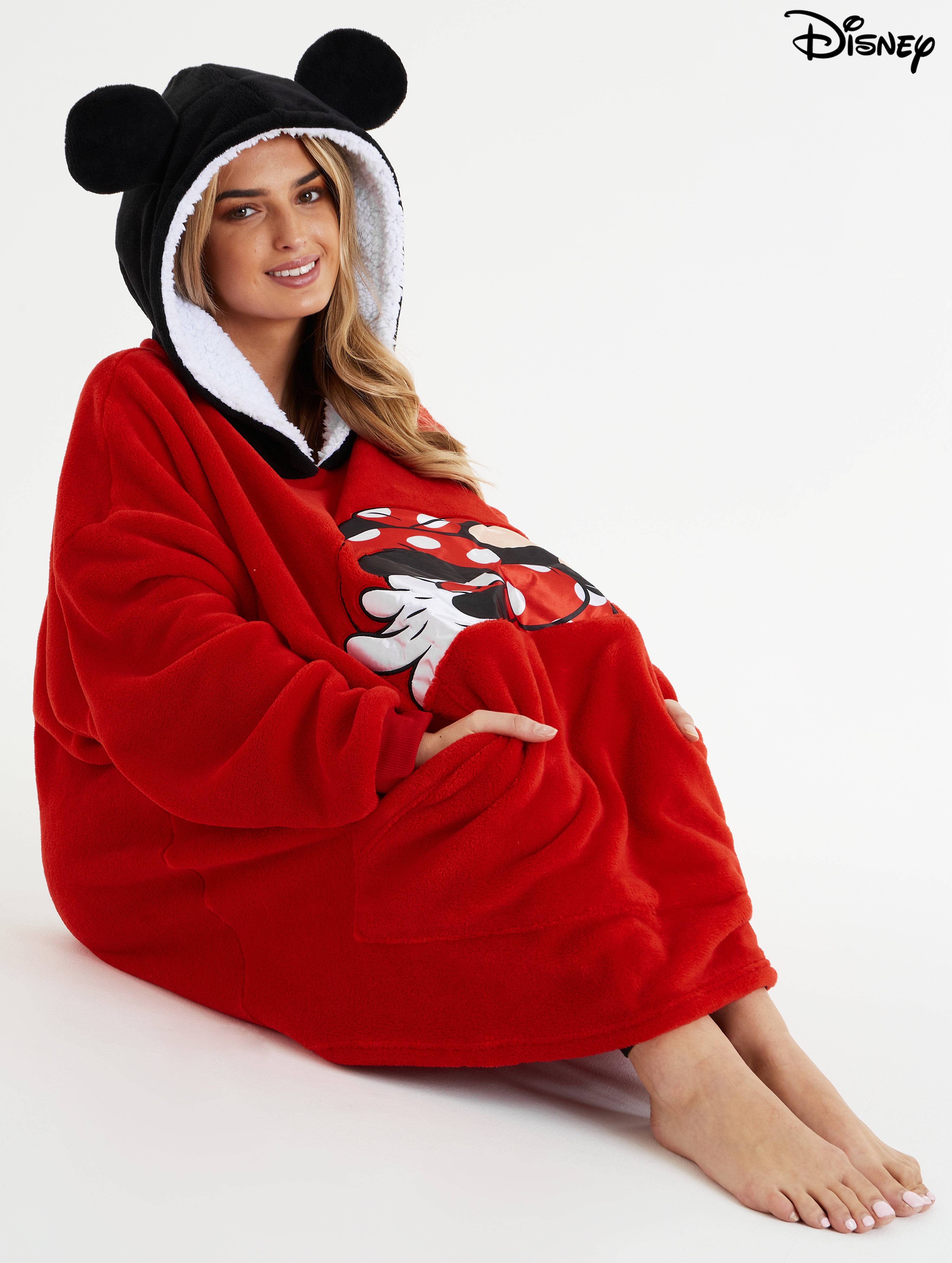 disney-minnie-mickey-sweat-plaid-capuche-polaire-femme-oversize image 3