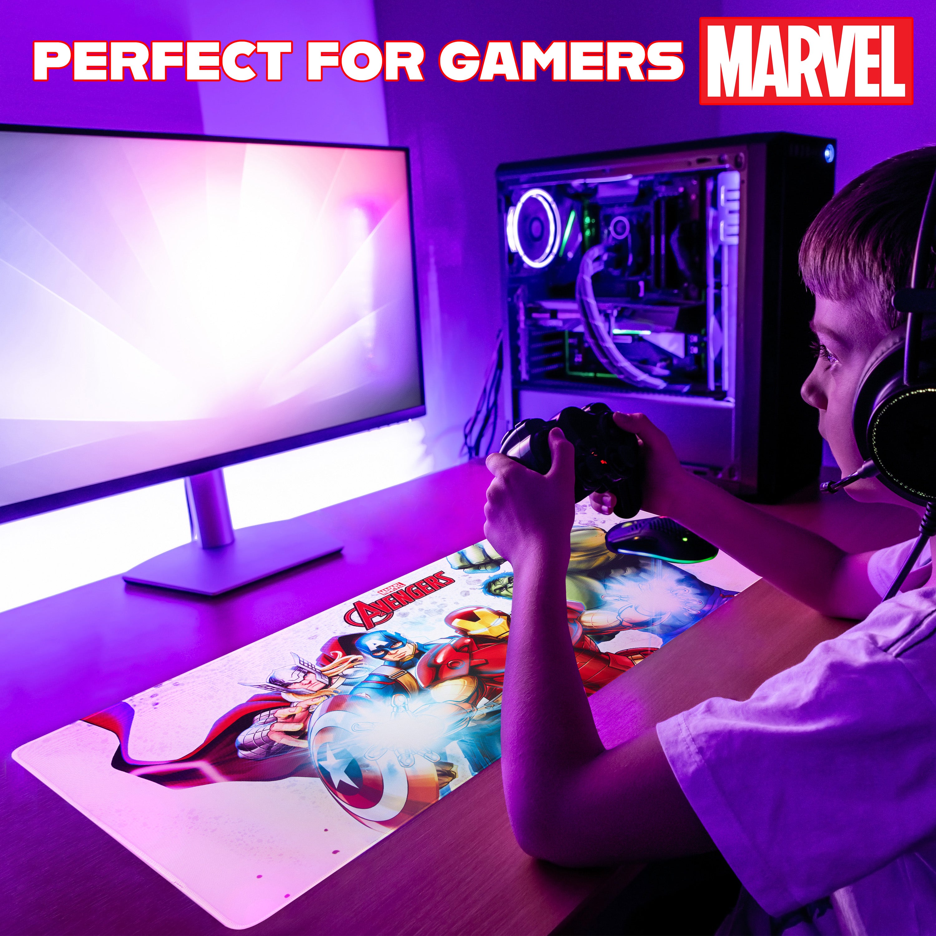 marvel-avengers-tapis-de-bureau-blanc-79-5x35-5-cm-antid-rapant image 6