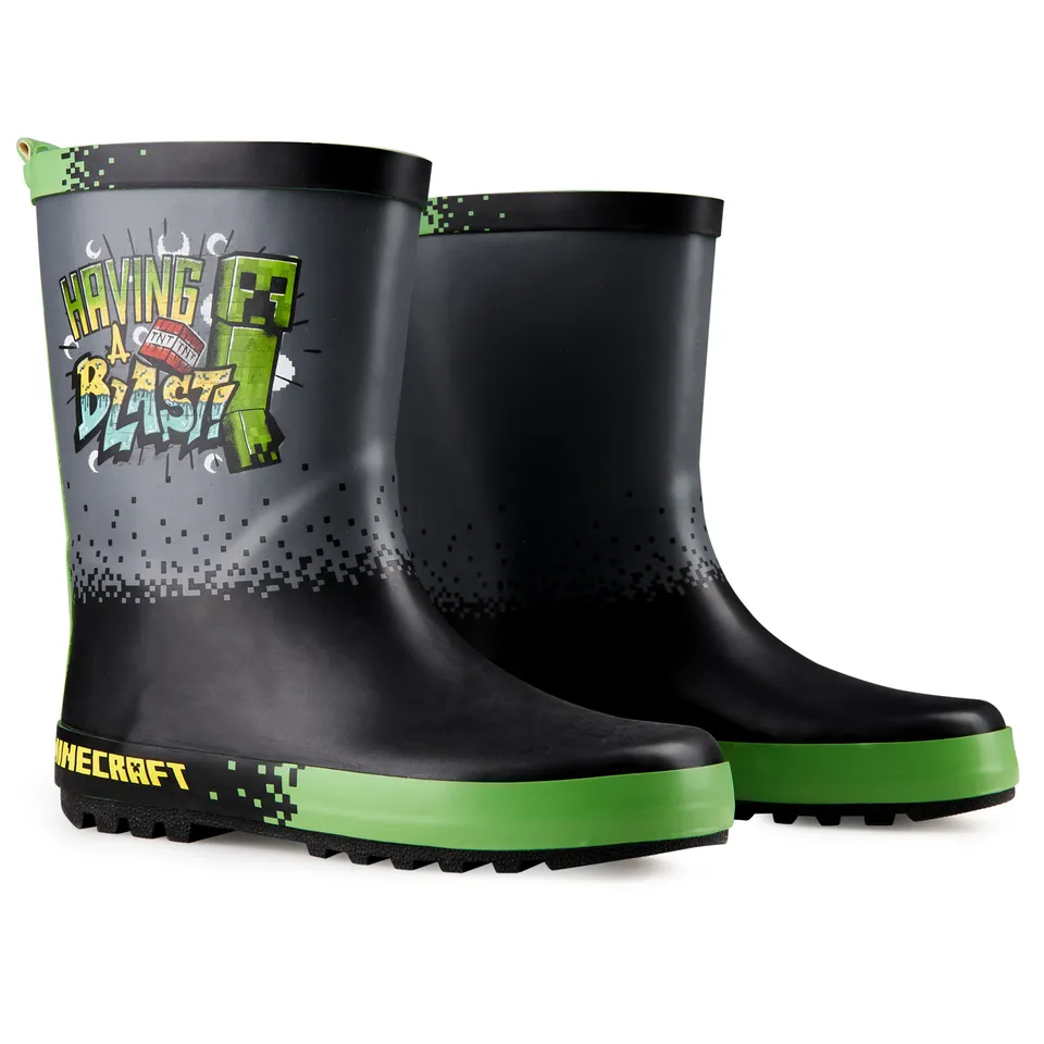 minecraft-bottes-pluie-enfant-creeper-caoutchouc-29-35 image 1