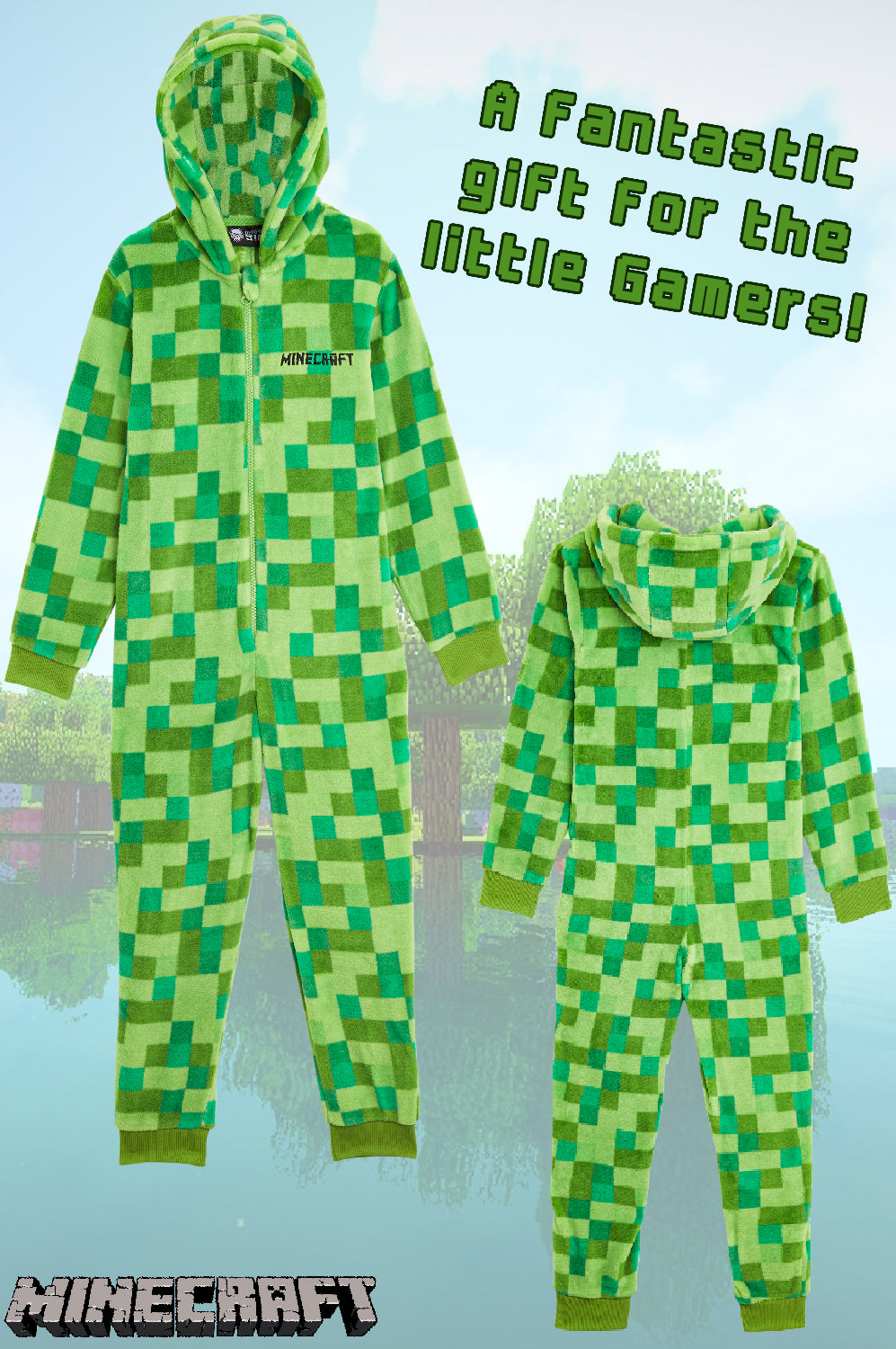 minecraft-combinaison-pyjama-polaire-gar-on-capuche-gamer-chaud image 5