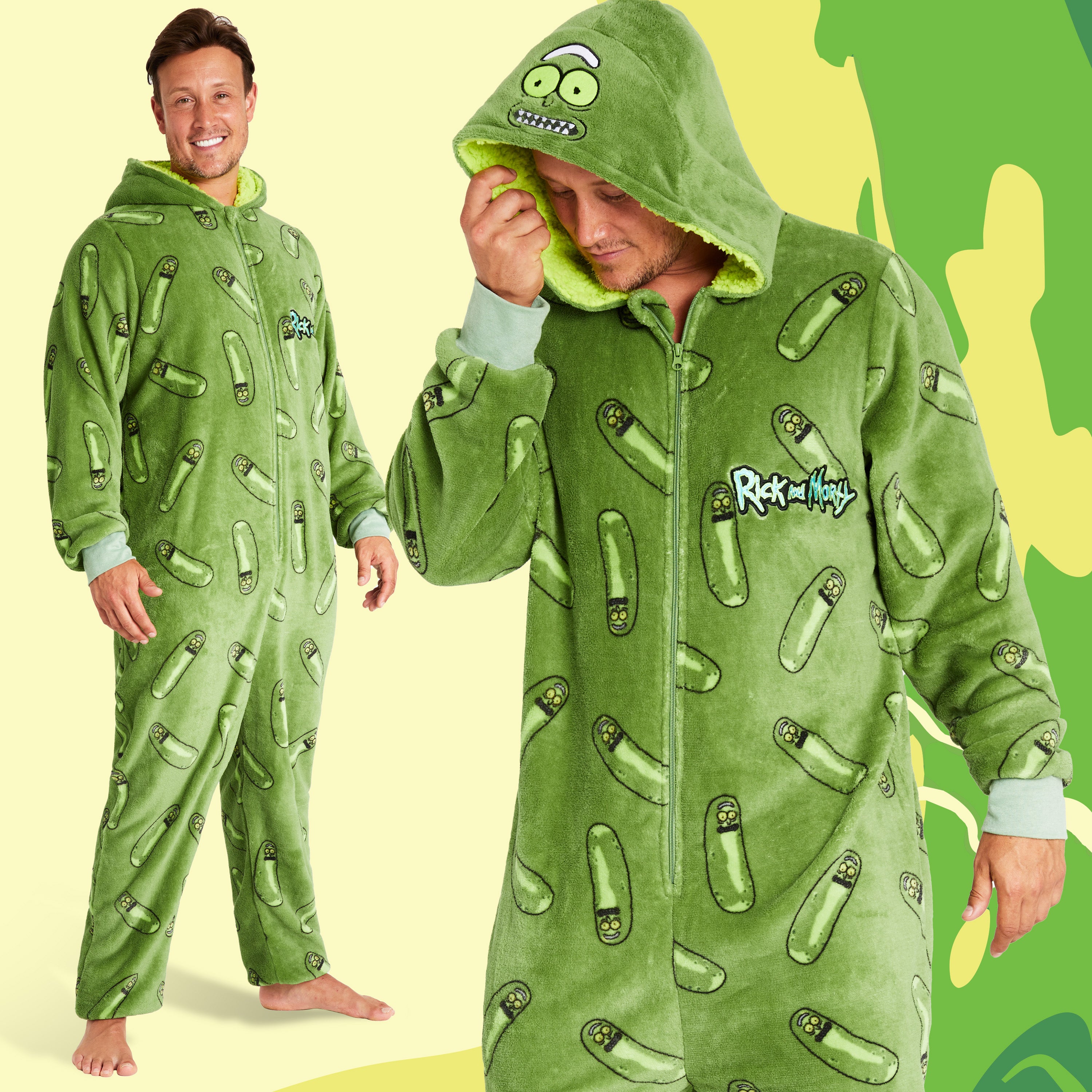 rick-and-morty-combinaison-pyjama-homme-polaire-capuche-m image 3