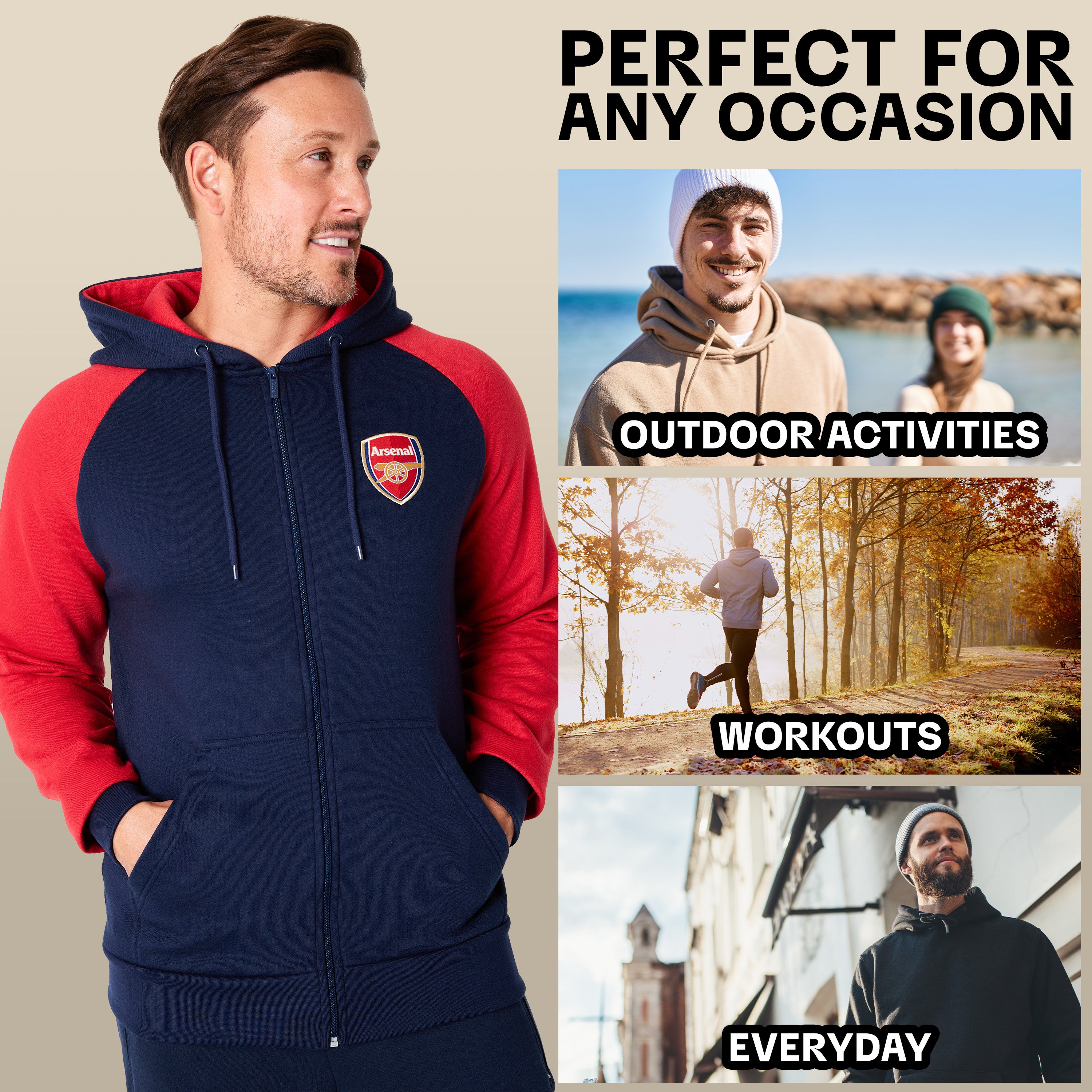 arsenal-fc-sweat-zipp-homme-capuche-avec-poches image 5