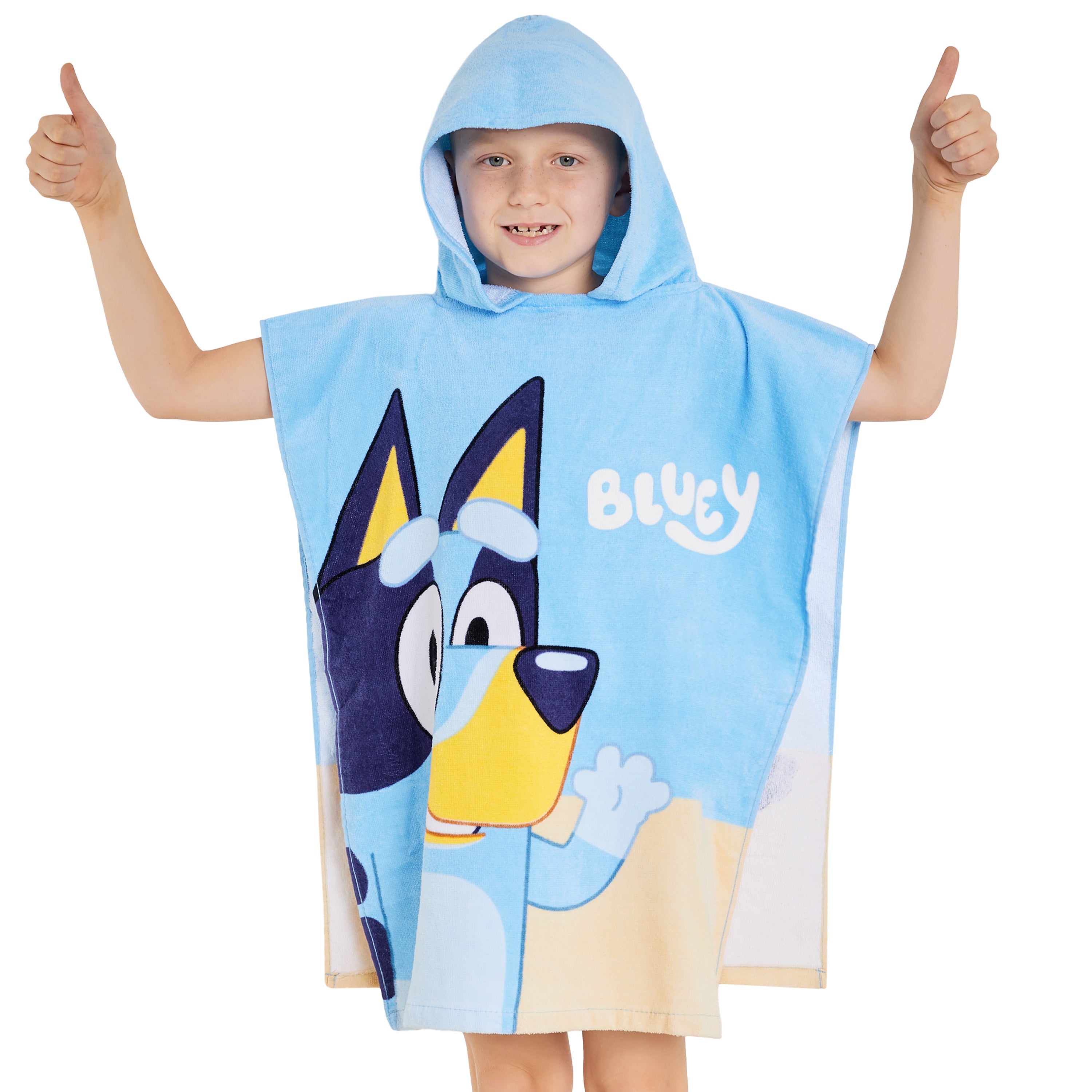 bluey-poncho-serviette-enfant-coton-capuche-unique image 1