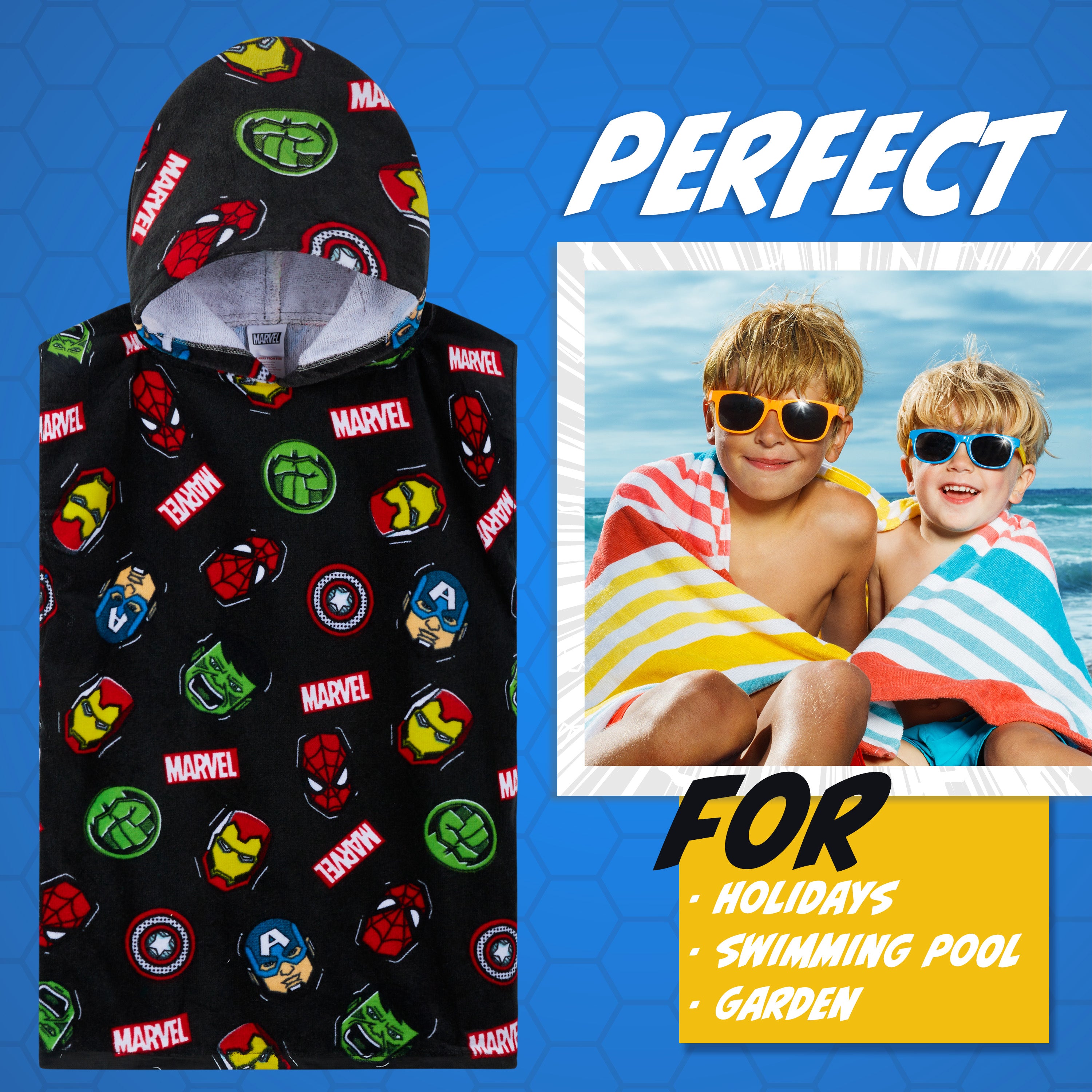 marvel-poncho-bain-capuche-coton-enfant-6-9-ans image 3