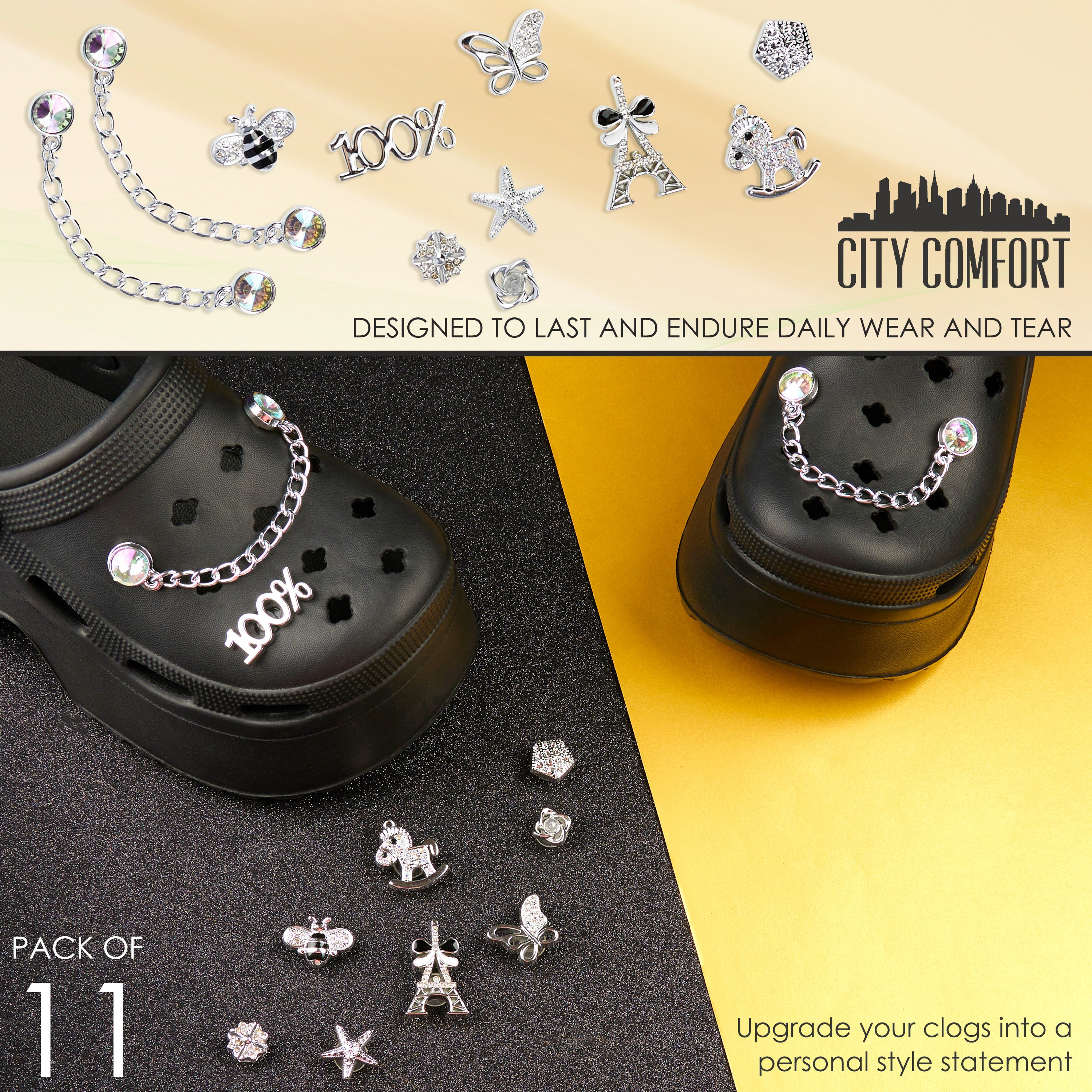 citycomfort-charms-sabots-argent-breloques-chaussures image 6