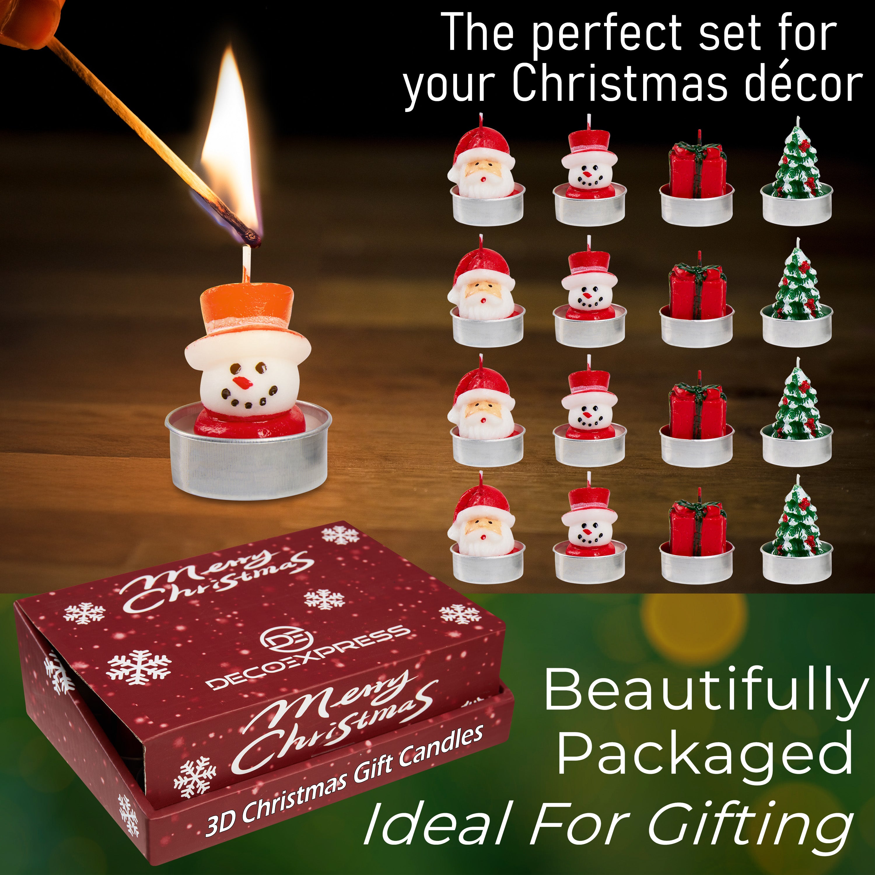 deco-express-christmas-bougies-chauffe-plat-multi-3d-lot-de-12-non-parfum-es image 6