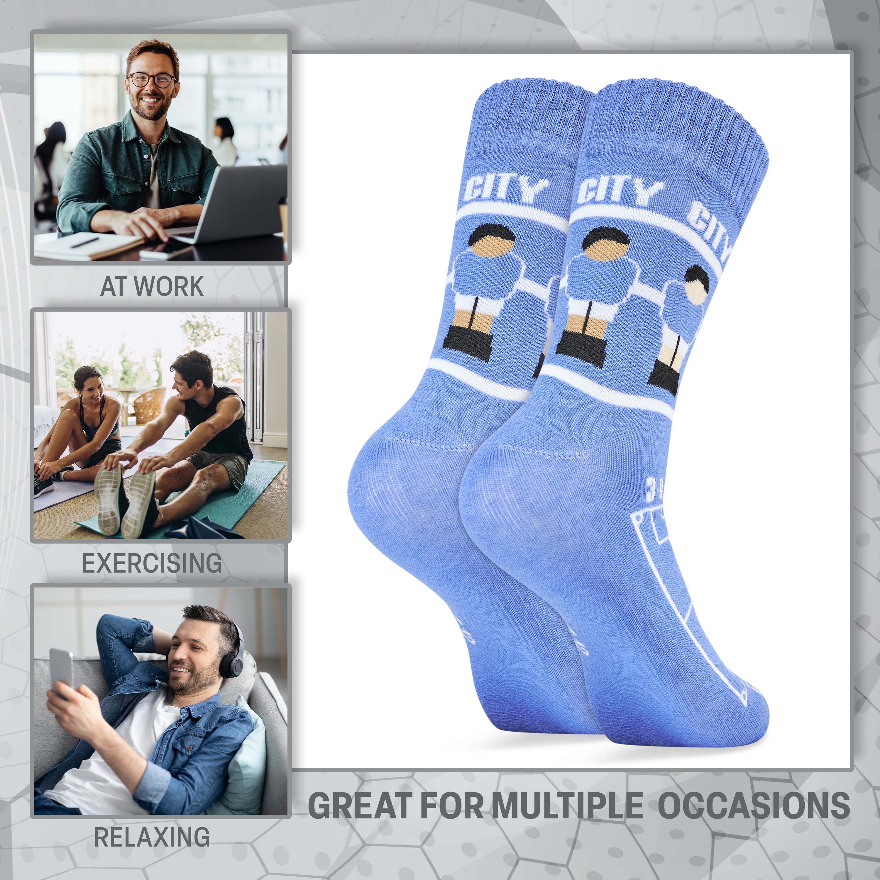manchester-city-chaussettes-homme-coton-mi-mollet-lot-2-ballon image 4