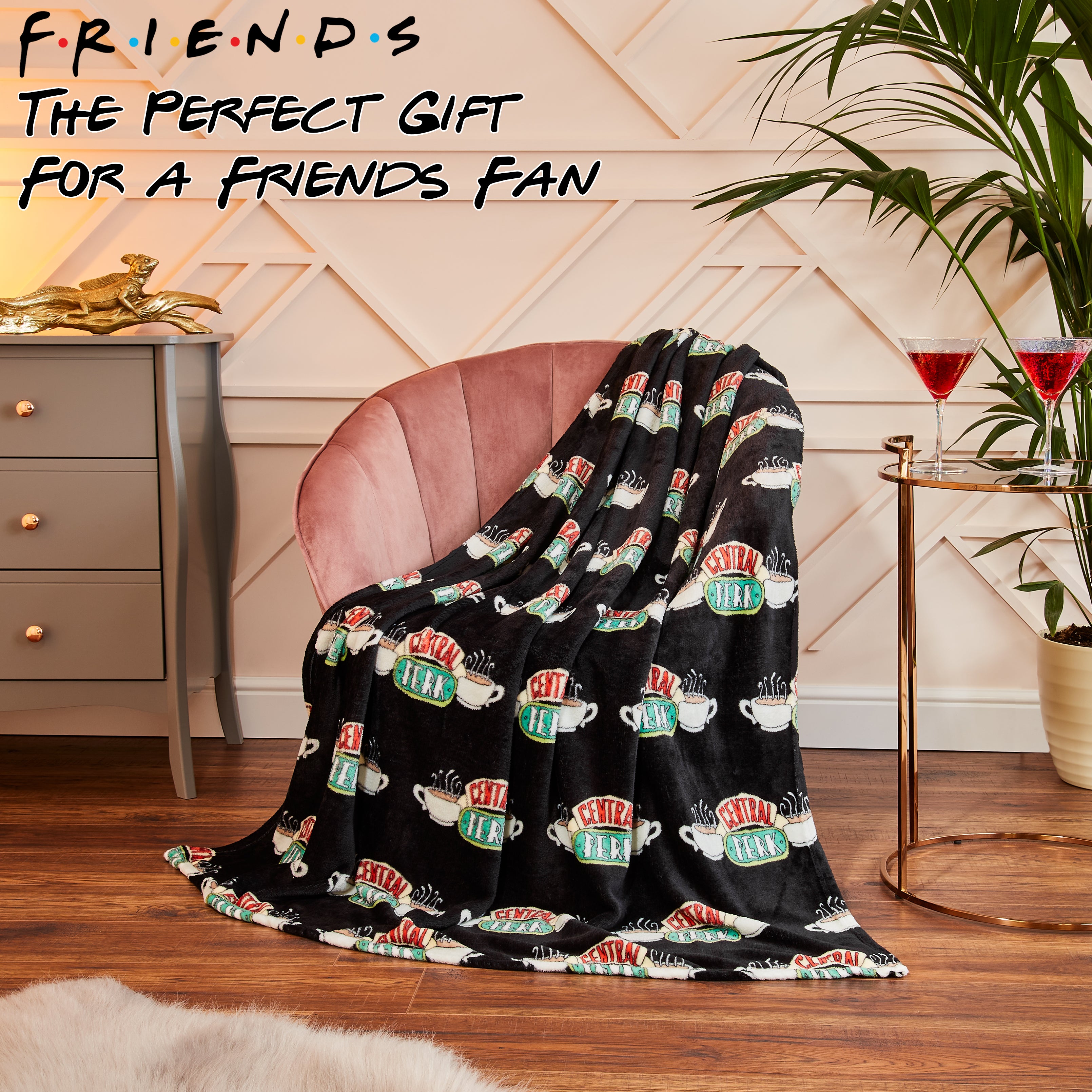 friends-central-perk-plaid-polaire-noir-super-doux image 5